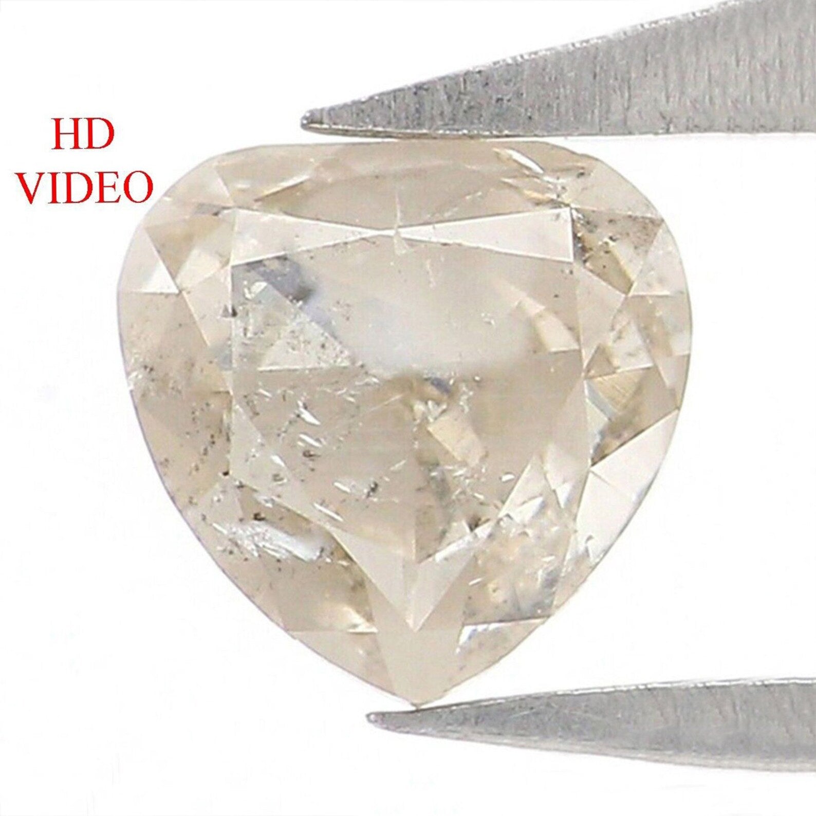 0.54 CT Natural Loose Heart Shape Diamond Yellow Gray Color Heart Diamond 5.20 MM Natural Loose Diamond Heart Brilliant Cut Diamond NQB7493