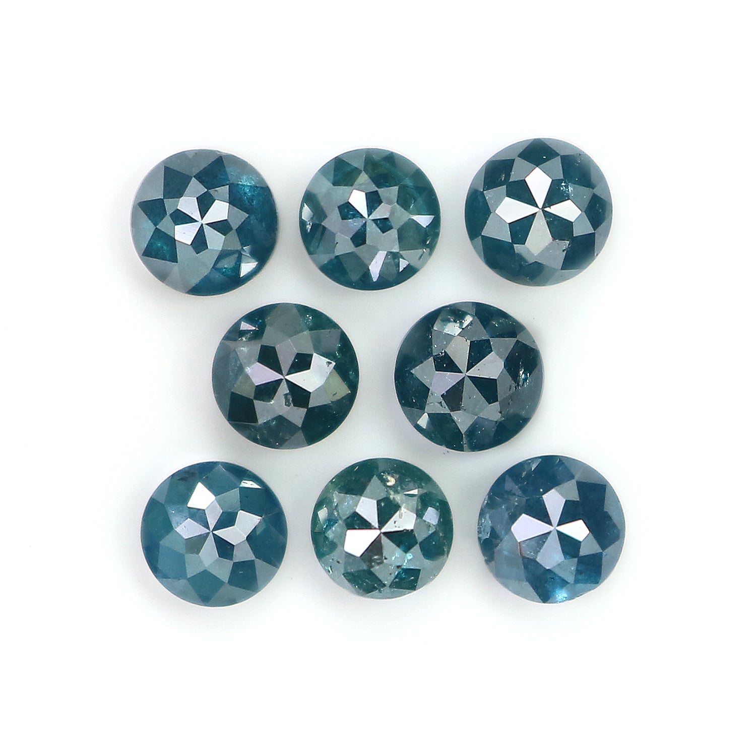 2.33 CT Natural Loose Round Rose Cut Diamond Blue Color Round Cut Diamond 3.65 MM Natural Blue Color Diamond Round Rose Cut Diamond KQ2546