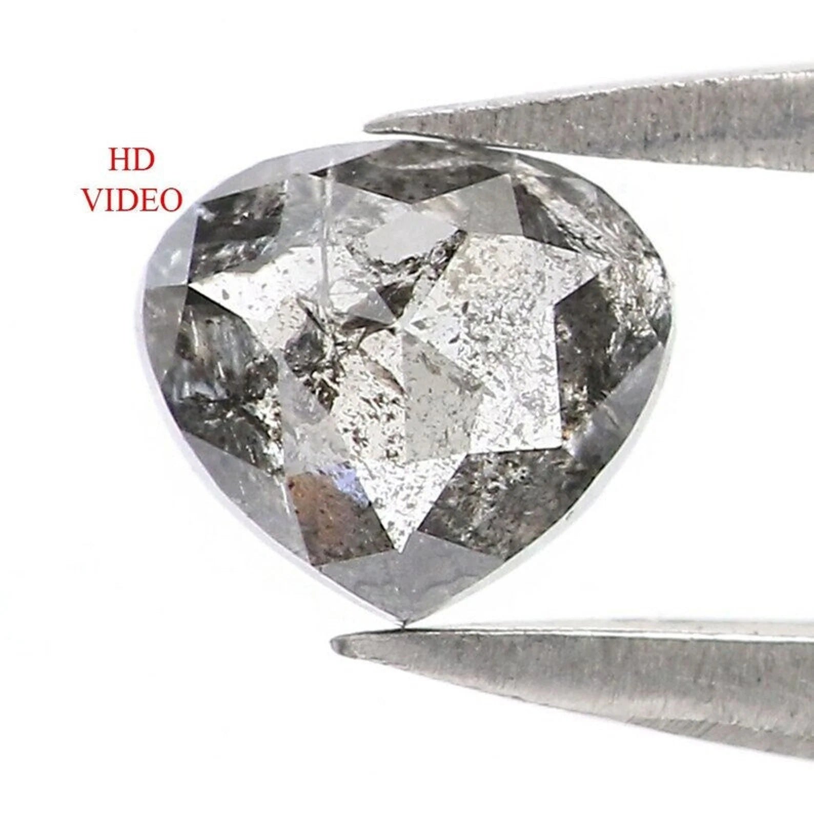 0.33 CT Natural Loose Heart Shape Diamond Salt And Pepper Heart Cut Diamond 4.30 MM Natural Loose Diamond Heart Cut Rose Cut Diamond NQ2049