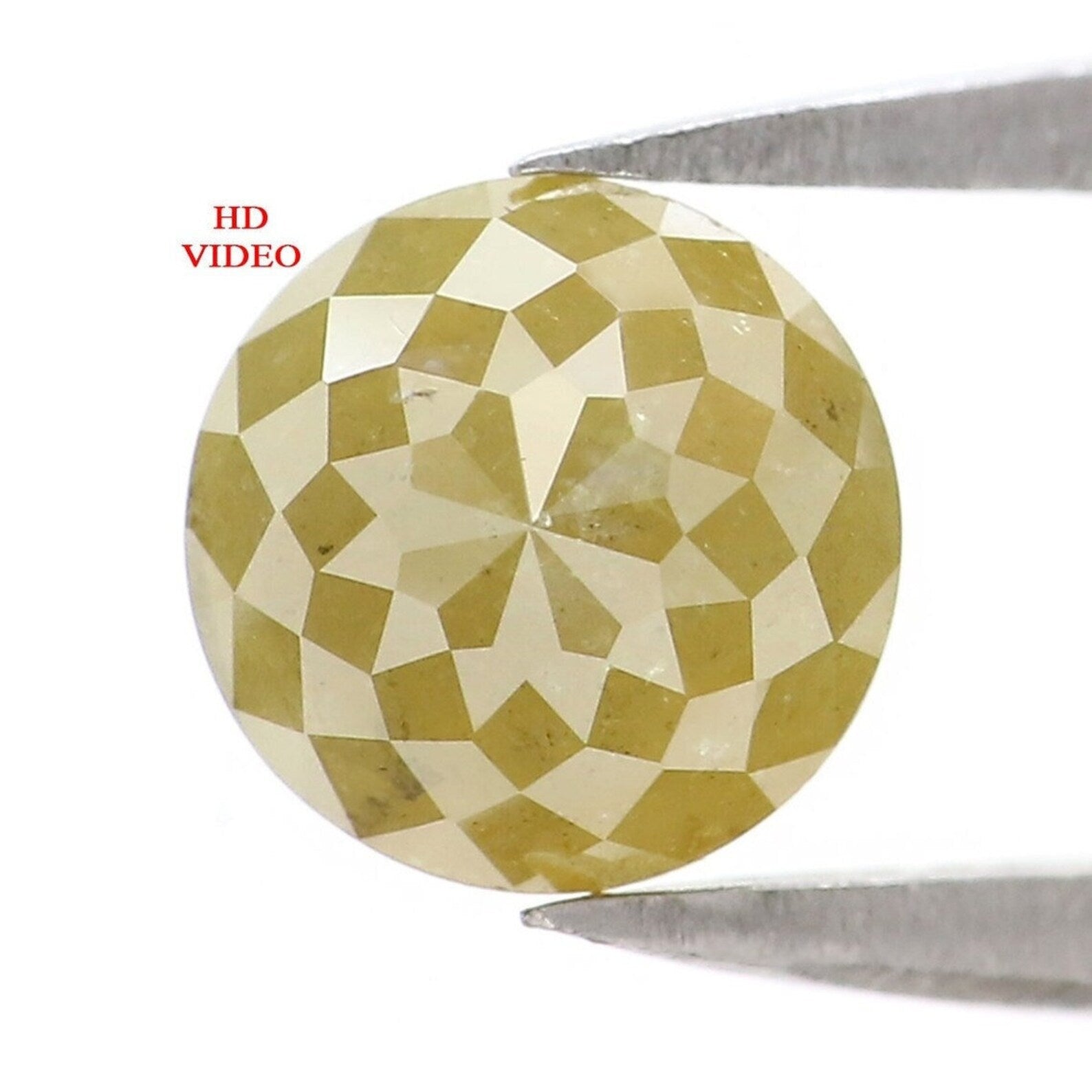 1.64 CT Natural Loose Round Shape Diamond Yellow Color Round Cut Diamond 6.60 MM Natural Diamond Green Color Round Rose Cut Diamond NQ7178