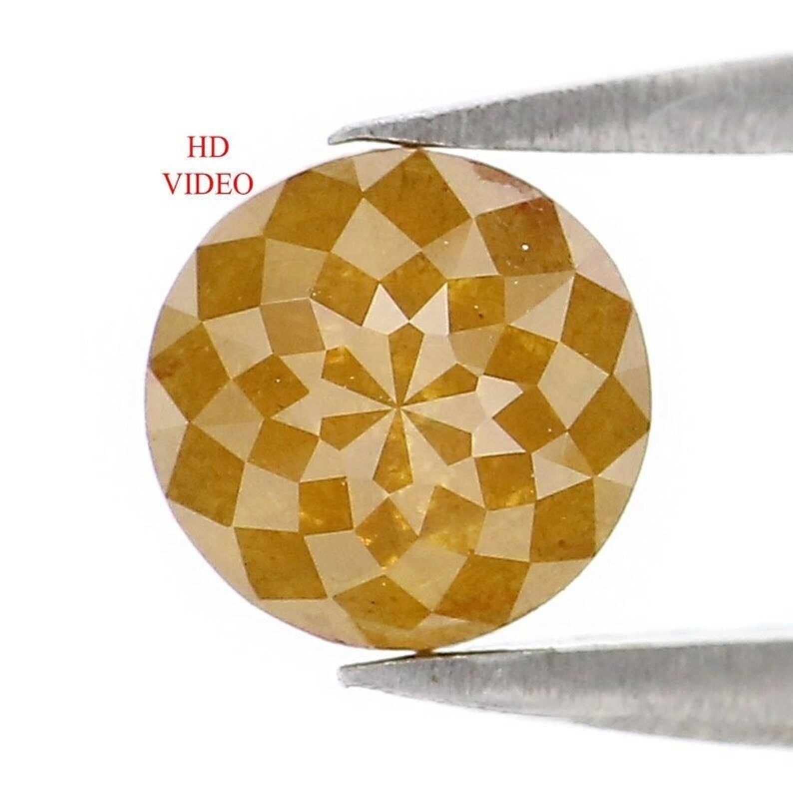 0.80 CT Natural Loose Round Rose Cut Diamond Yellow Color Round Shape Diamond 5.40 MM Natural Loose Diamond Round Rose Cut Diamond NQ9988
