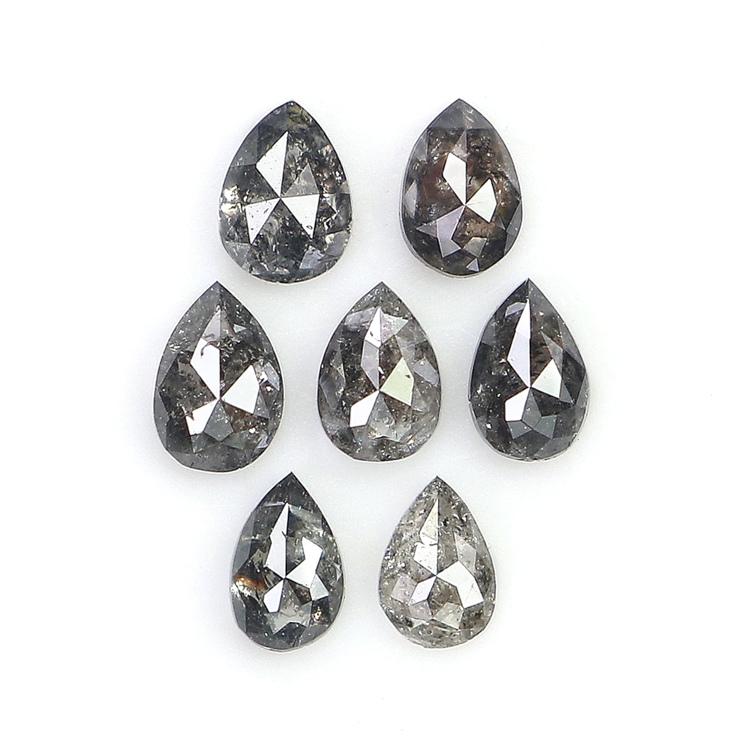 0.54 CT Natural Loose Pear Shape Diamond Salt And Pepper Pear Diamond 3.30 MM Natural Loose Black Grey Color Pear Rose Cut Diamond LQ2799