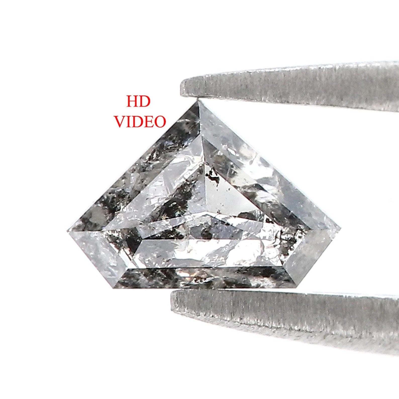 0.60 CT Natural Loose Shield Shape Diamond Salt And Pepper Shield Cut Diamond 4.70 MM Natural Loose Diamond Black Grey Shield Diamond QN756