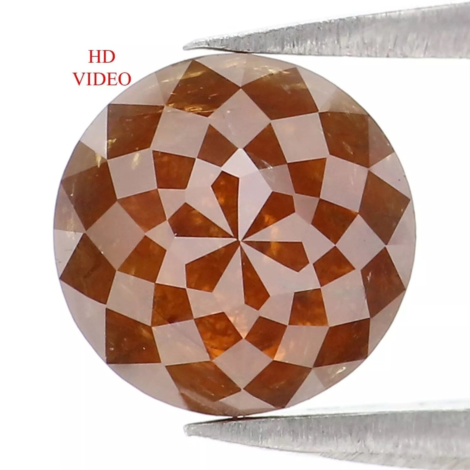 1.43 Ct Natural Loose Round Shape Diamond Brown Color Round Cut Diamond 6.65 MM Natural Diamond Brown Color Round Rose Cut Diamond NQ580