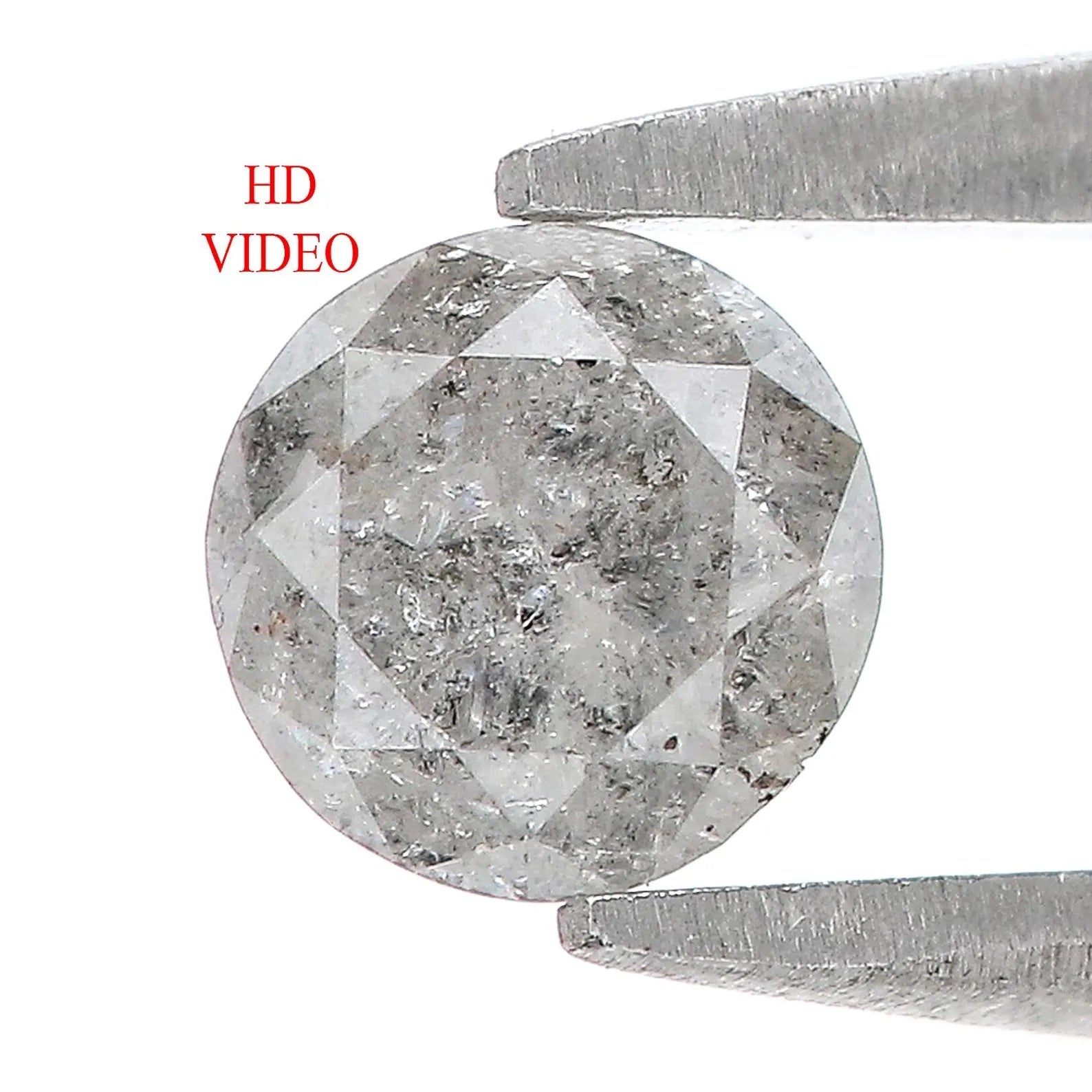 0.61 Ct Natural Loose Round Shape Diamond Salt And Pepper Round Diamond 5.15 MM Natural Diamond Gray Color Round Brilliant Cut Diamond NQ897