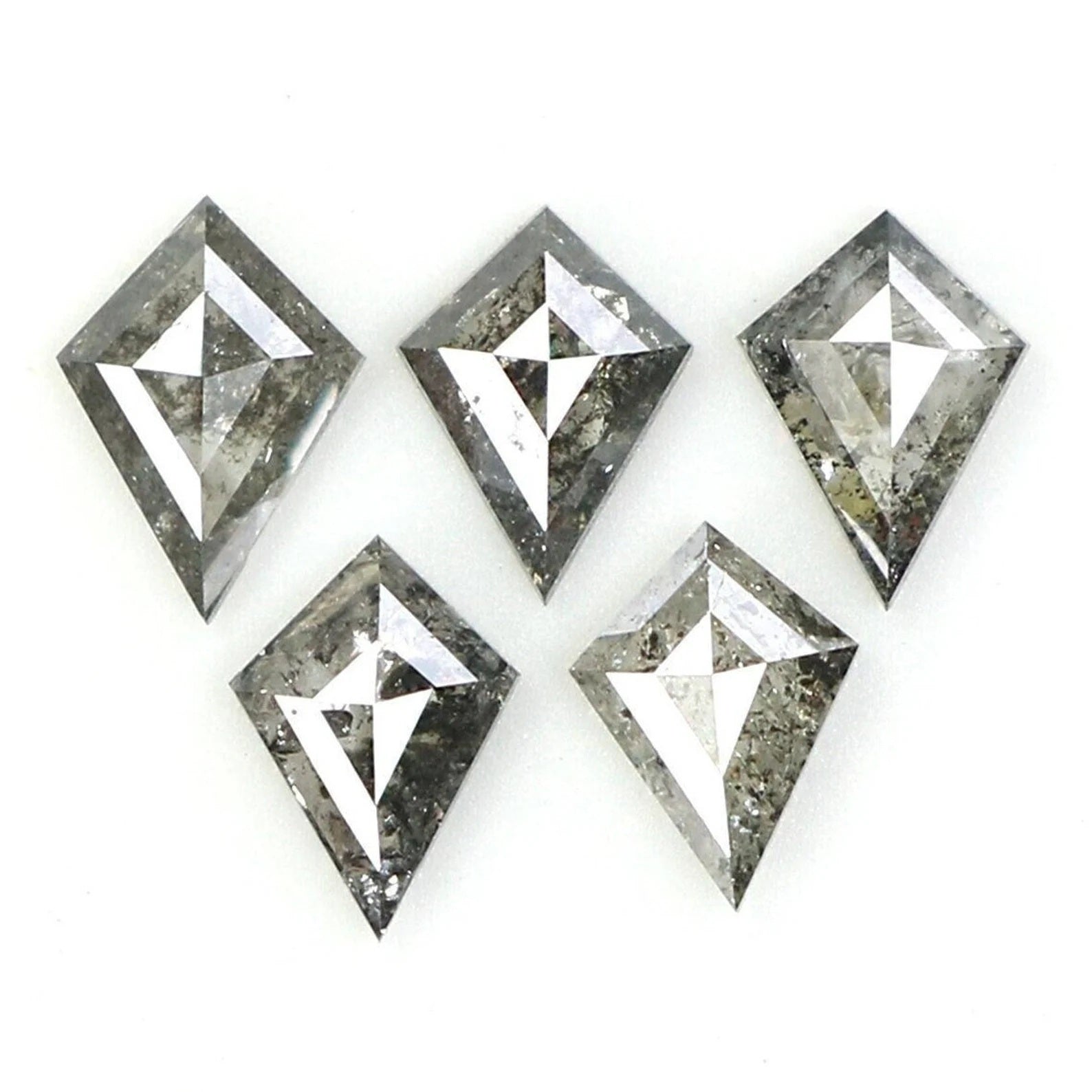 0.71 CT Natural Loose Kite Shape Diamond Salt And Pepper Kite Rose Cut Diamond 4.55 MM Black Grey Color Kite Shape Rose Cut Diamond QN1604