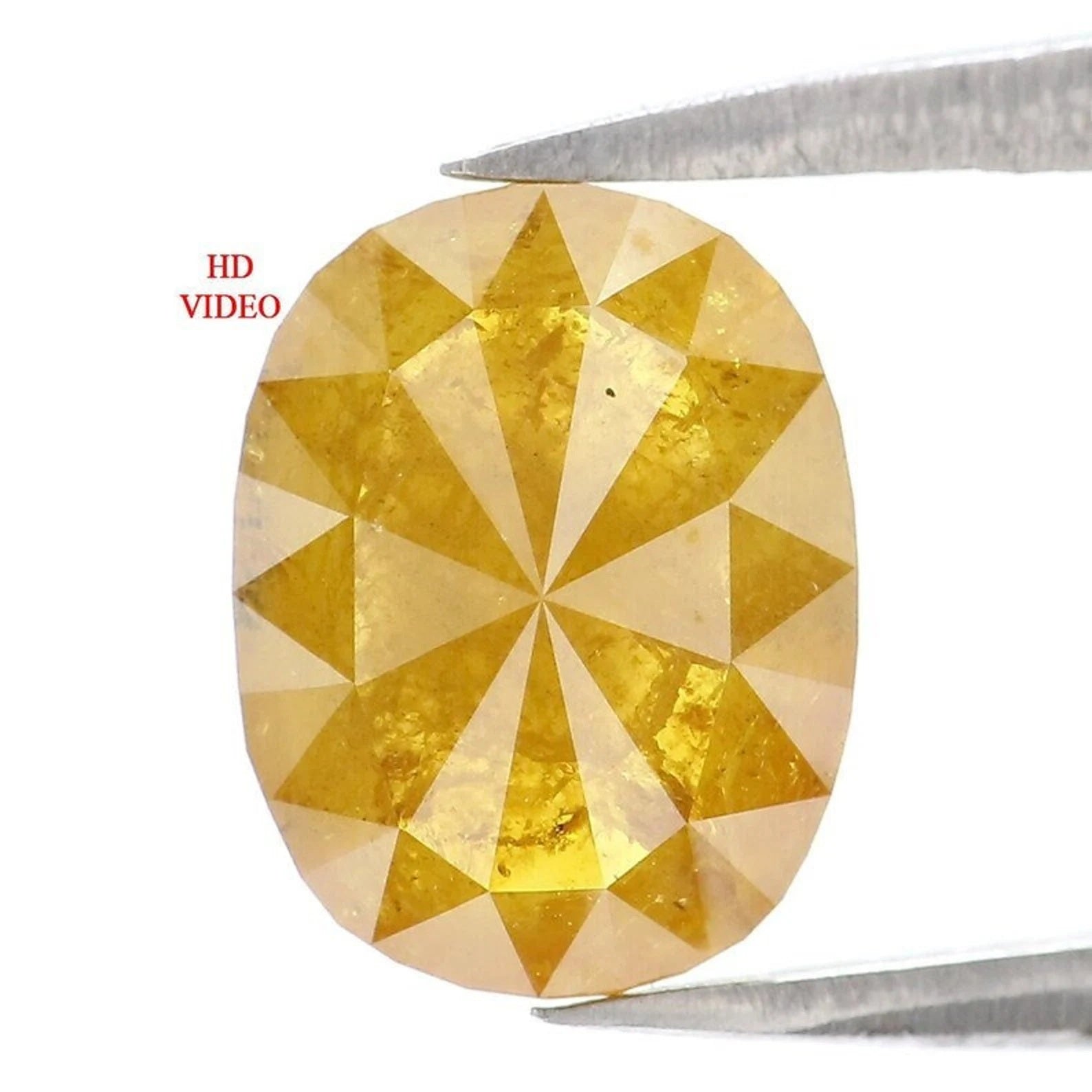 2.00 CT Natural Loose Oval Shape Diamond Yellow Coffee Color Oval Shape Diamond 9.50 MM Natural Loose Yellow Oval Rose Cut Diamond NQ7491