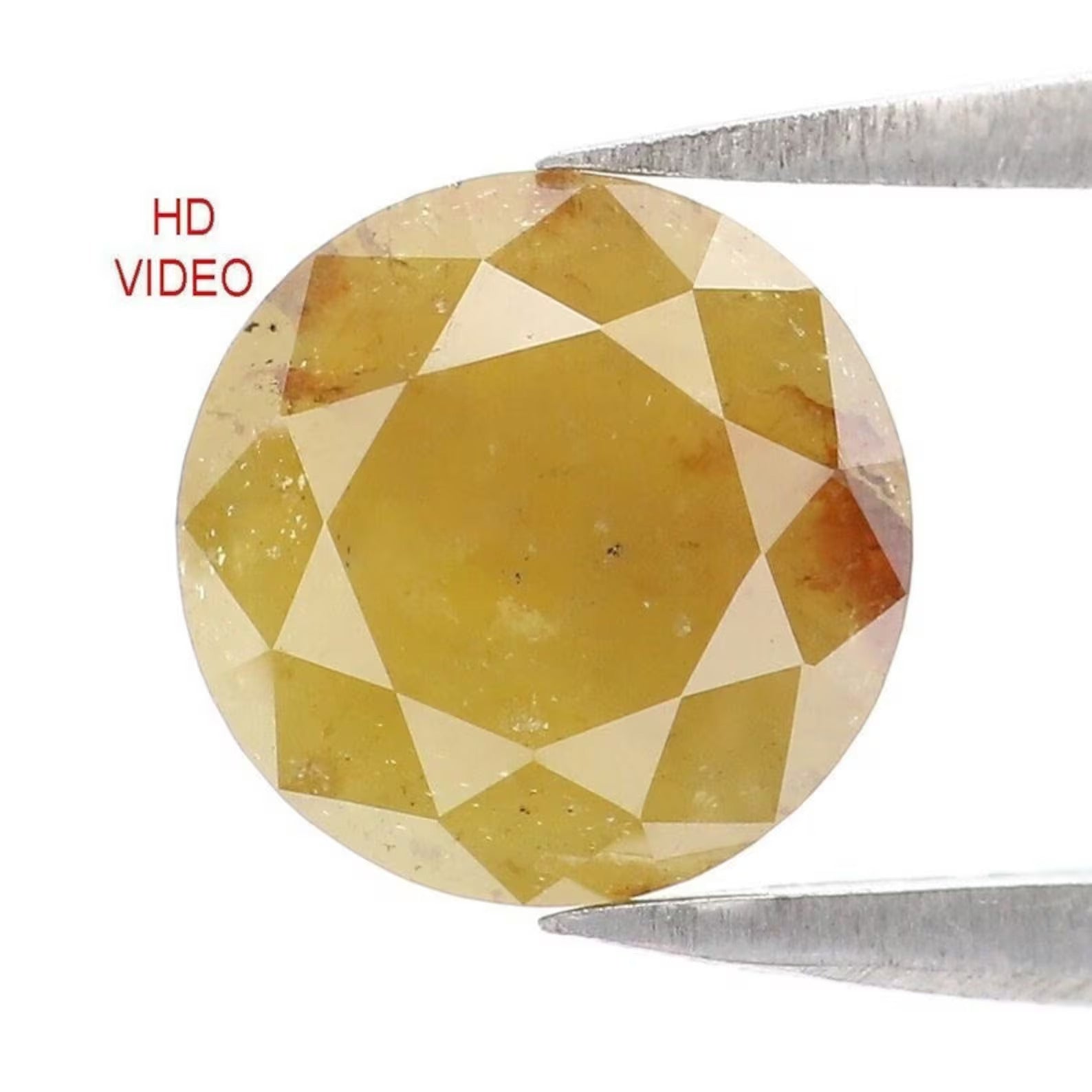 1.42 CT Natural Loose Round Shape Diamond Yellow Color Round Cut Diamond 7.40 MM Natural Loose Diamond Round Brilliant Cut Diamond NQ9078