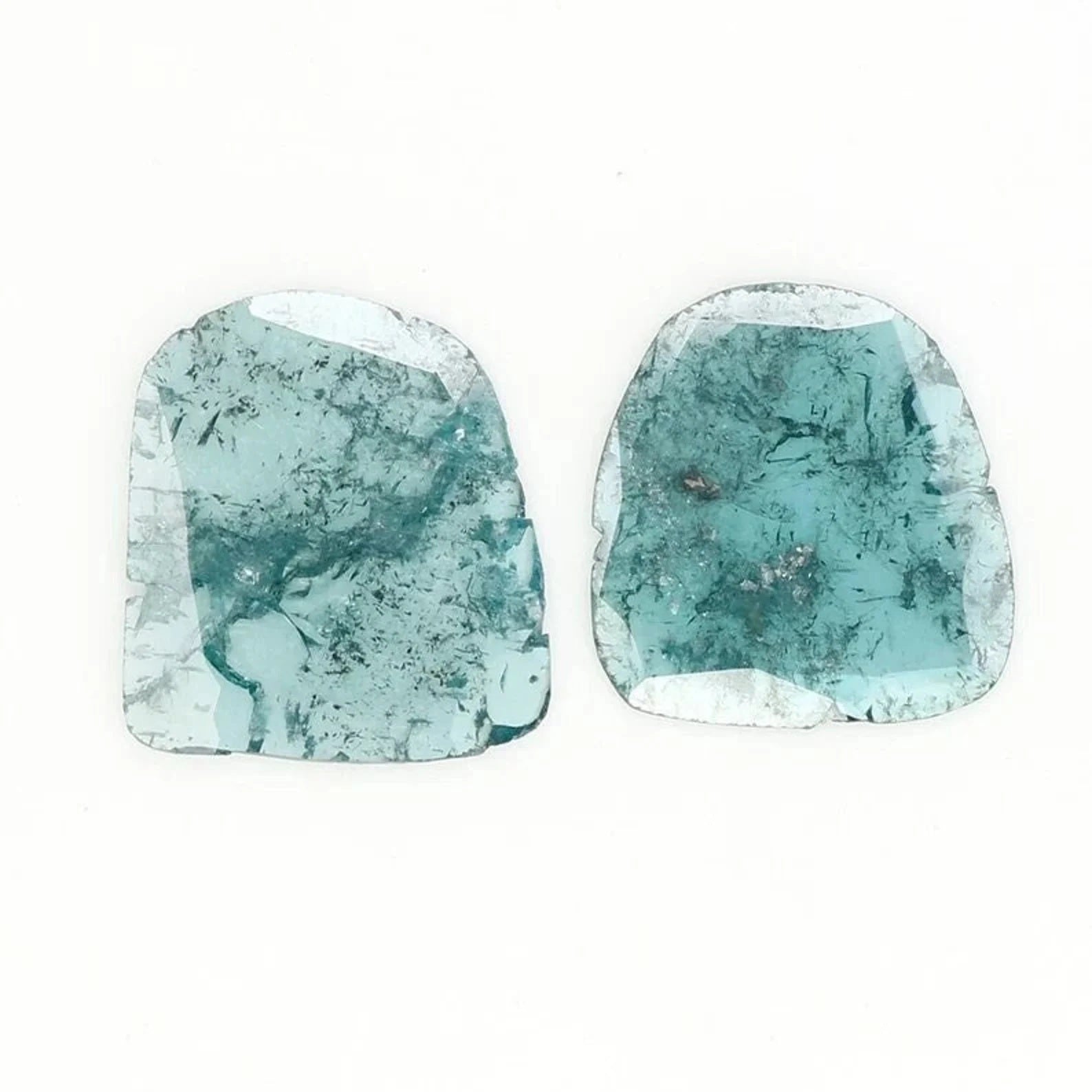 1.50 CT Natural Loose Slice Shape Diamond Blue Color Irregular Diamond 10.70 MM Natural Loose Diamond Blue Color Slice Cut Diamond NQ1270