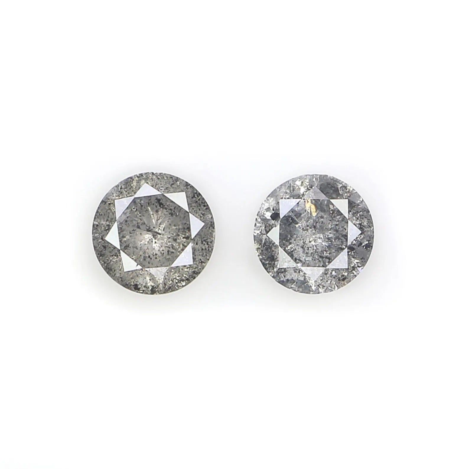 0.49 Ct Natural Loose Round Shape Pair Diamond Salt And Pepper Round Cut Diamond 4.00 MM Black Gray Color Round Brilliant Cut Diamond NQ2302