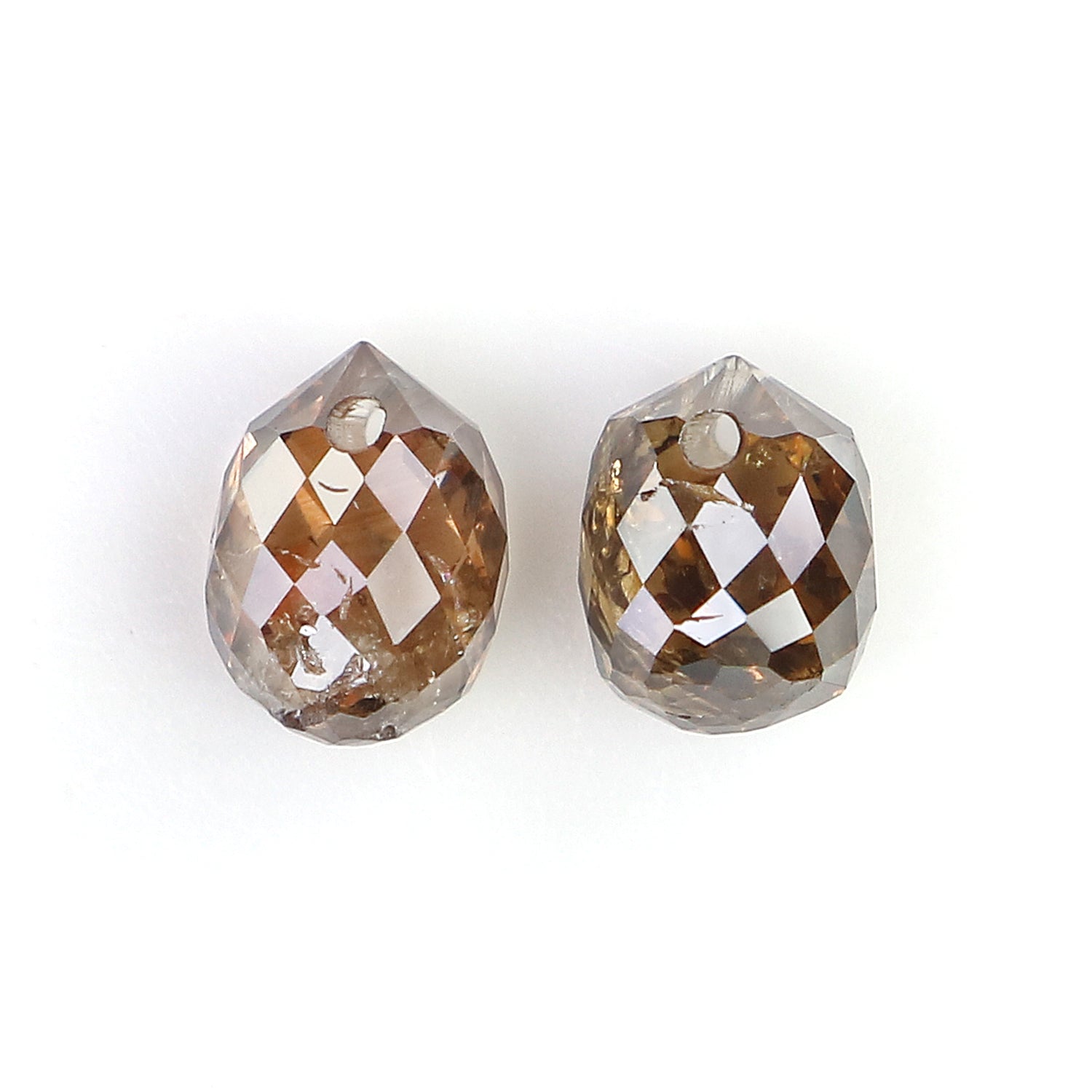 0.82 Ct Natural Loose Briolette Shape Diamond Brown Color Drop Diamond 4.20 MM Natural Loose Brown Color Briolette Rose Cut Diamond LQ9893
