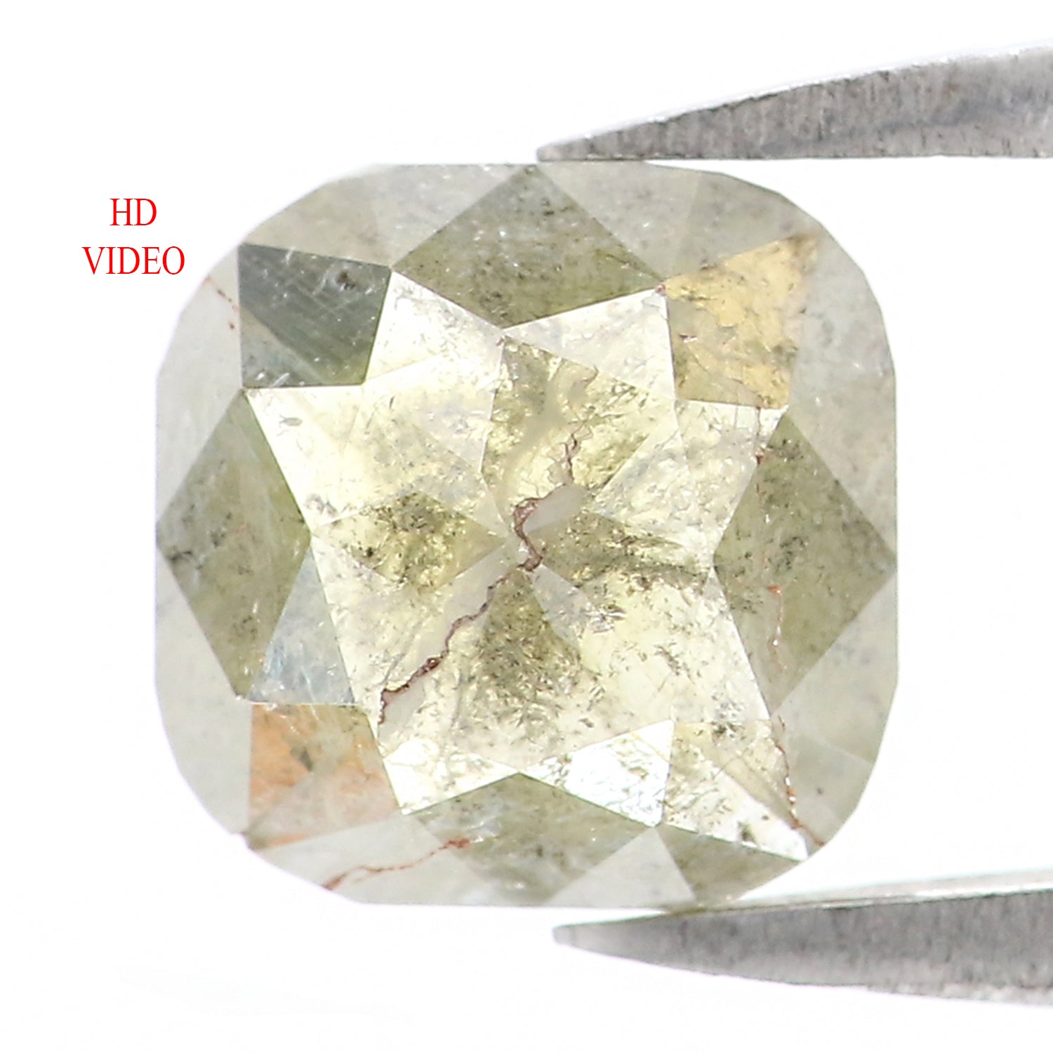 1.21 CT Natural Loose Cushion Shape Diamond Green Color Cushion Diamond 6.40 MM Natural Loose Yellow Color Cushion Rose Cut Diamond LQ8441