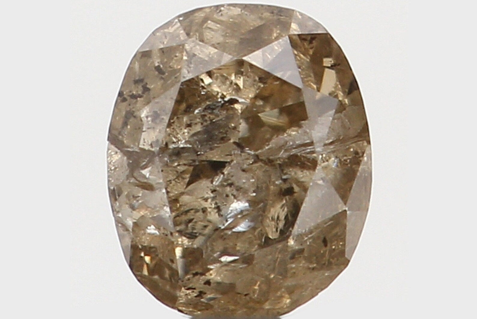 0.18 Ct Natural Loose Diamond Oval Brown Color I1 Clarity 3.40 MM N7334