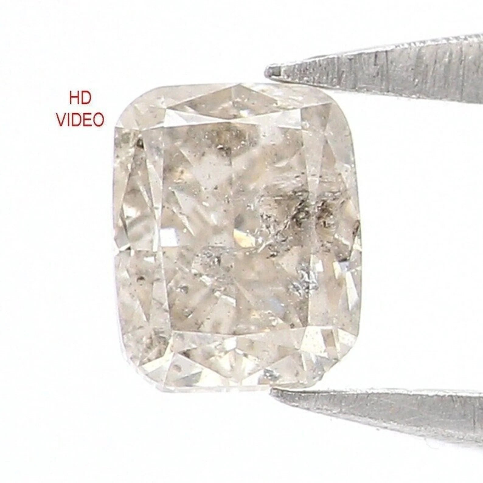 0.36 CT Natural Loose Cushion Shape Diamond Yellow Color Cushion Cut Diamond 4.60 MM Natural Grey Color Cushion Brilliant Cut Diamond QN8711