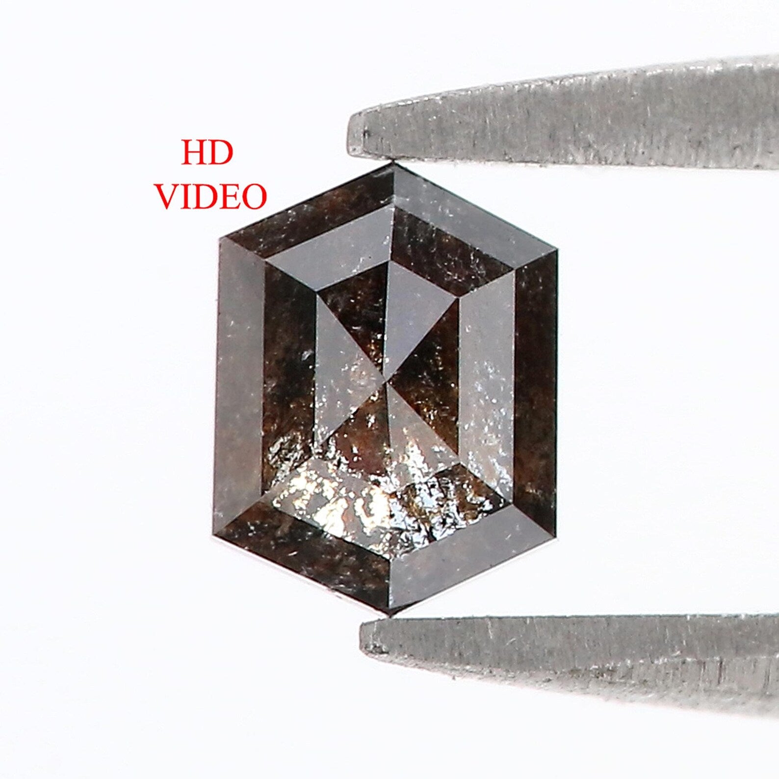 0.50 CT Natural Loose Hexagon Shape Diamond Salt And Pepper Hexagon Cut Diamond 5.50 MM Natural Loose Hexagon Shape Rose Cut Diamond QN1466