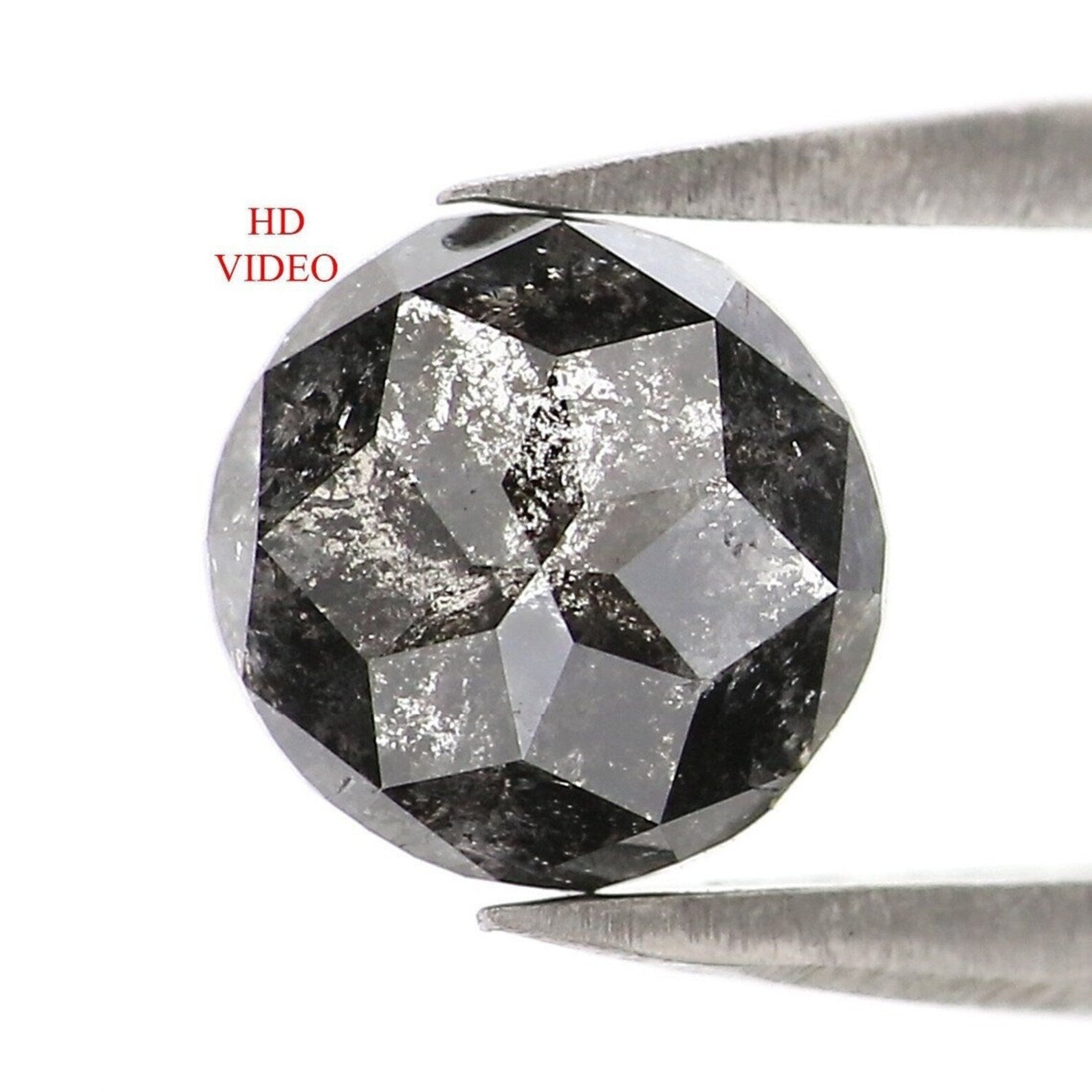 1.19 CT Natural Loose Round Rose Cut Diamond Salt And Pepper Round Diamond 6.45 MM Natural Loose Diamond Round Shape Rose Cut Diamond NQ2466