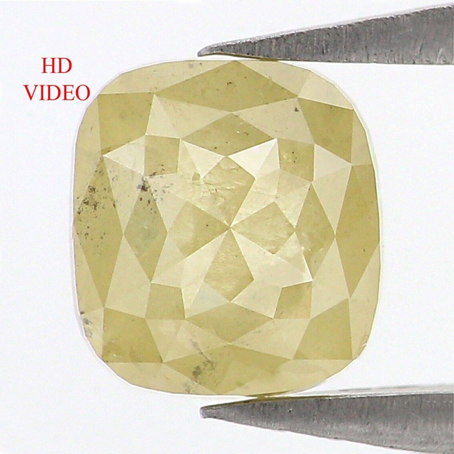 1.77 CT Natural Loose Cushion Shape Diamond Yellow Color Cushion Cut Diamond 6.65 MM Natural Loose Cushion Shape Rose Cut Diamond NQ9277