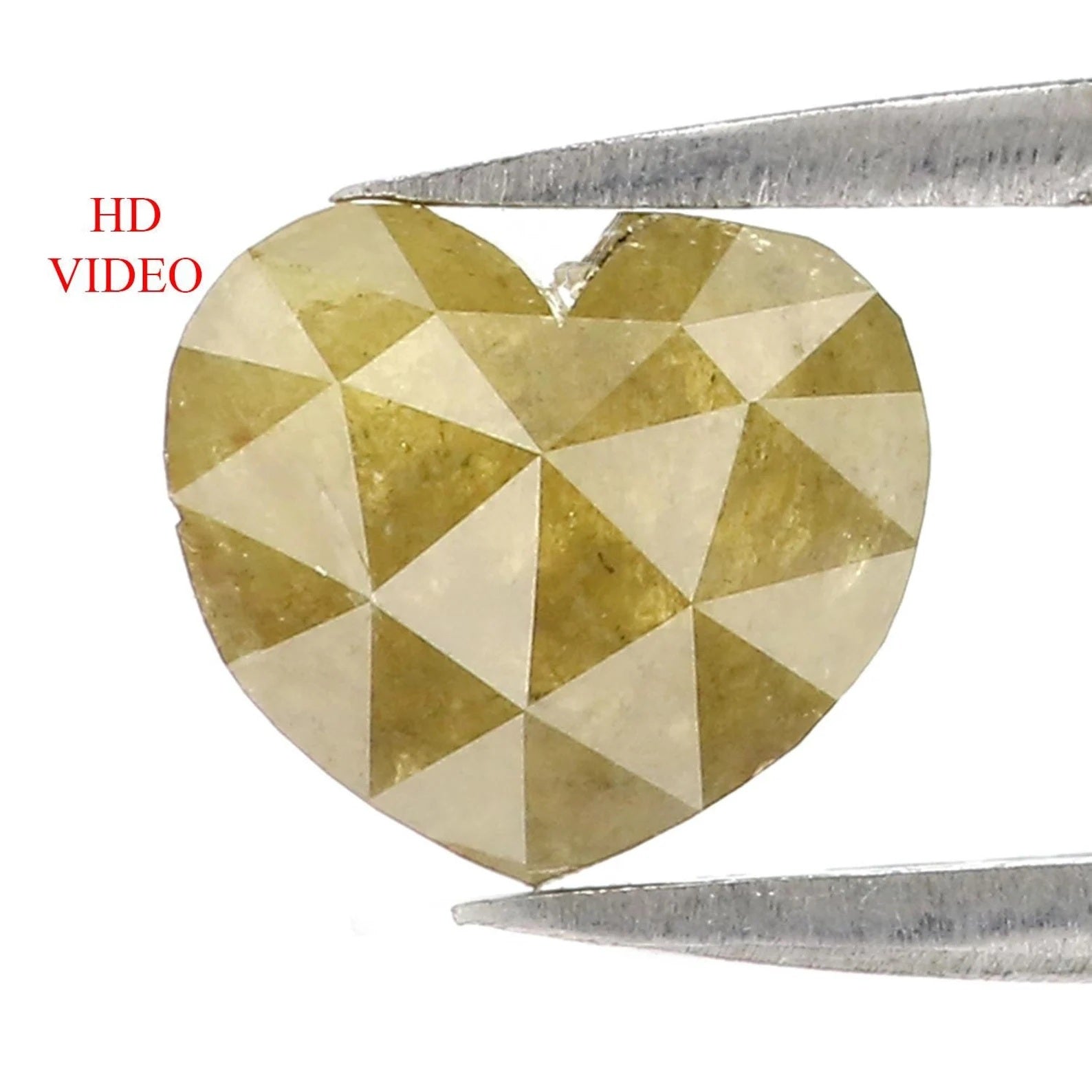 1.70 Ct Natural Loose Diamond Heart Yellow Color I3 Clarity 8.40 MM KDN8709