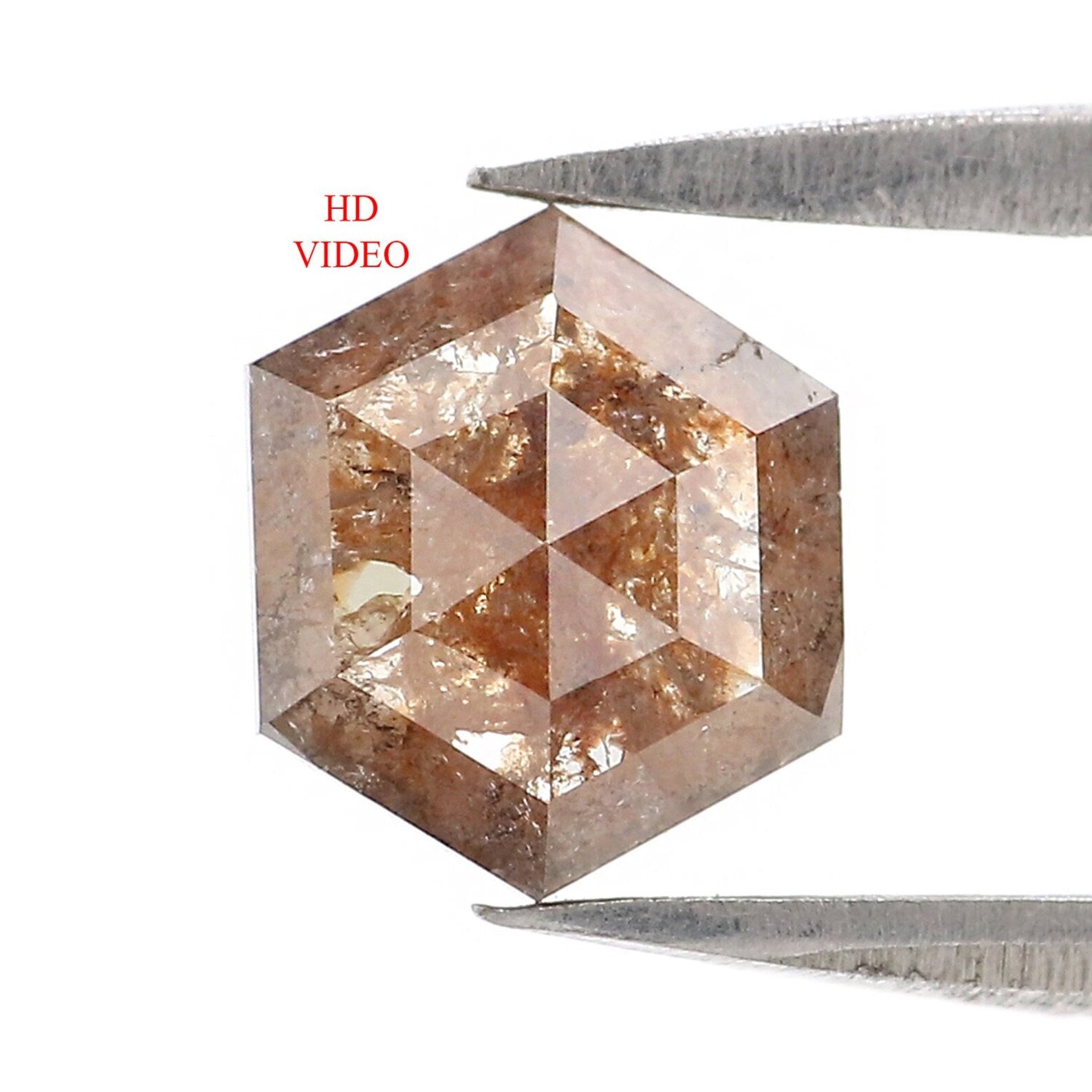 0.79 CT Natural Loose Hexagon Diamond Brown Color Diamond Natural Loose Diamond 7.10 MM Hexagon Cut Diamond Hexagon Shape Diamond NQ8017