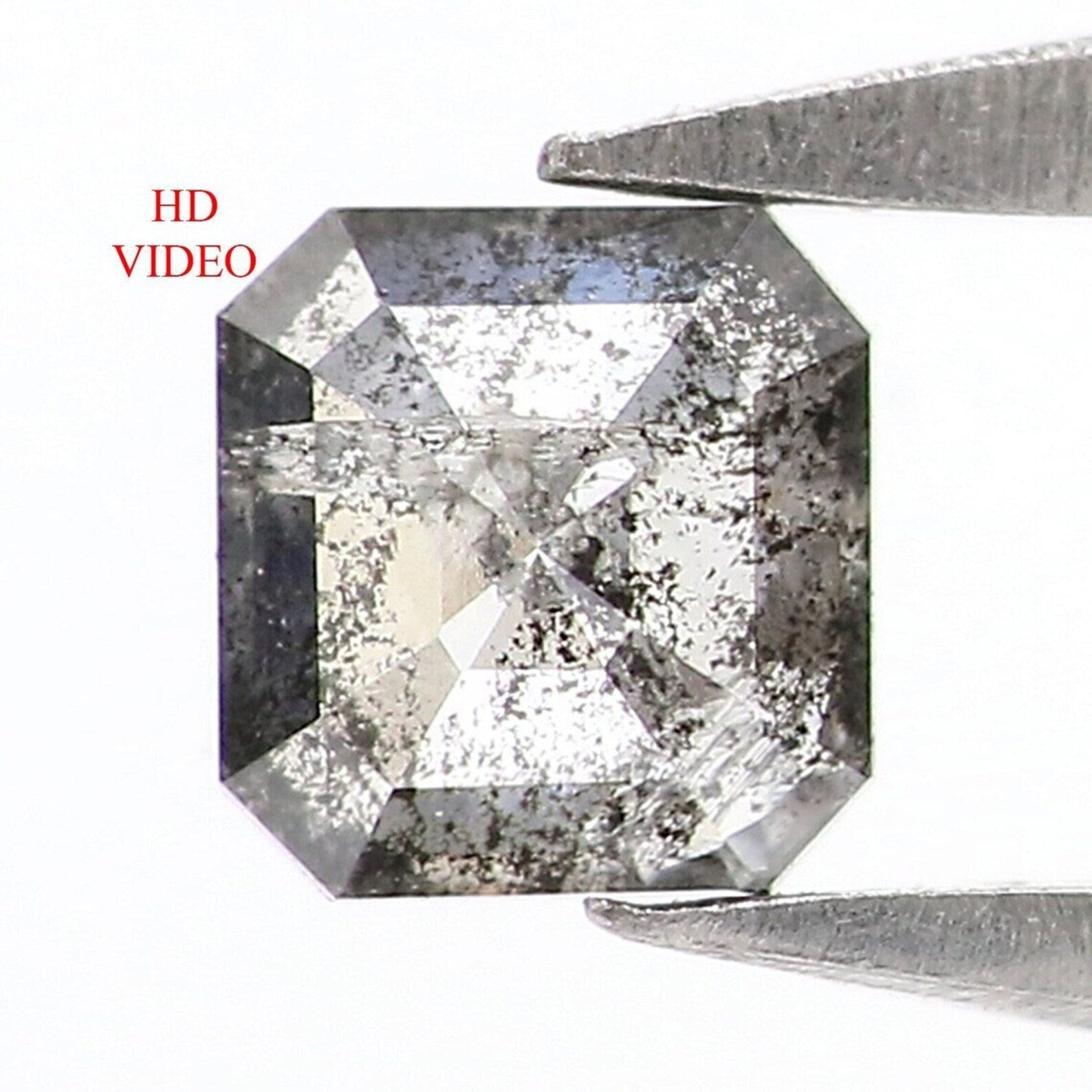 0.23 CT Natural Loose Emerald Shape Diamond Salt And Pepper Diamond 3.70 MM Natural Loose Black Grey Color Emerald Rose Cut Diamond NQ9405
