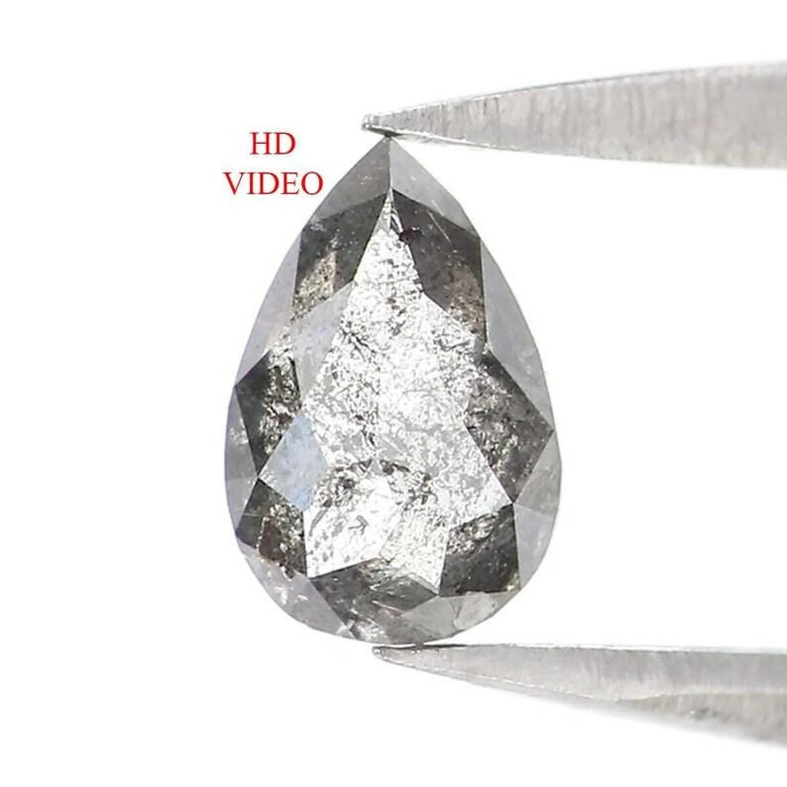 0.32 CT Natural Loose Pear Shape Diamond Salt And Pepper Pear Diamond 5.80 MM Natural Loose Black Grey Color Pear Rose Cut Diamond NQ2122