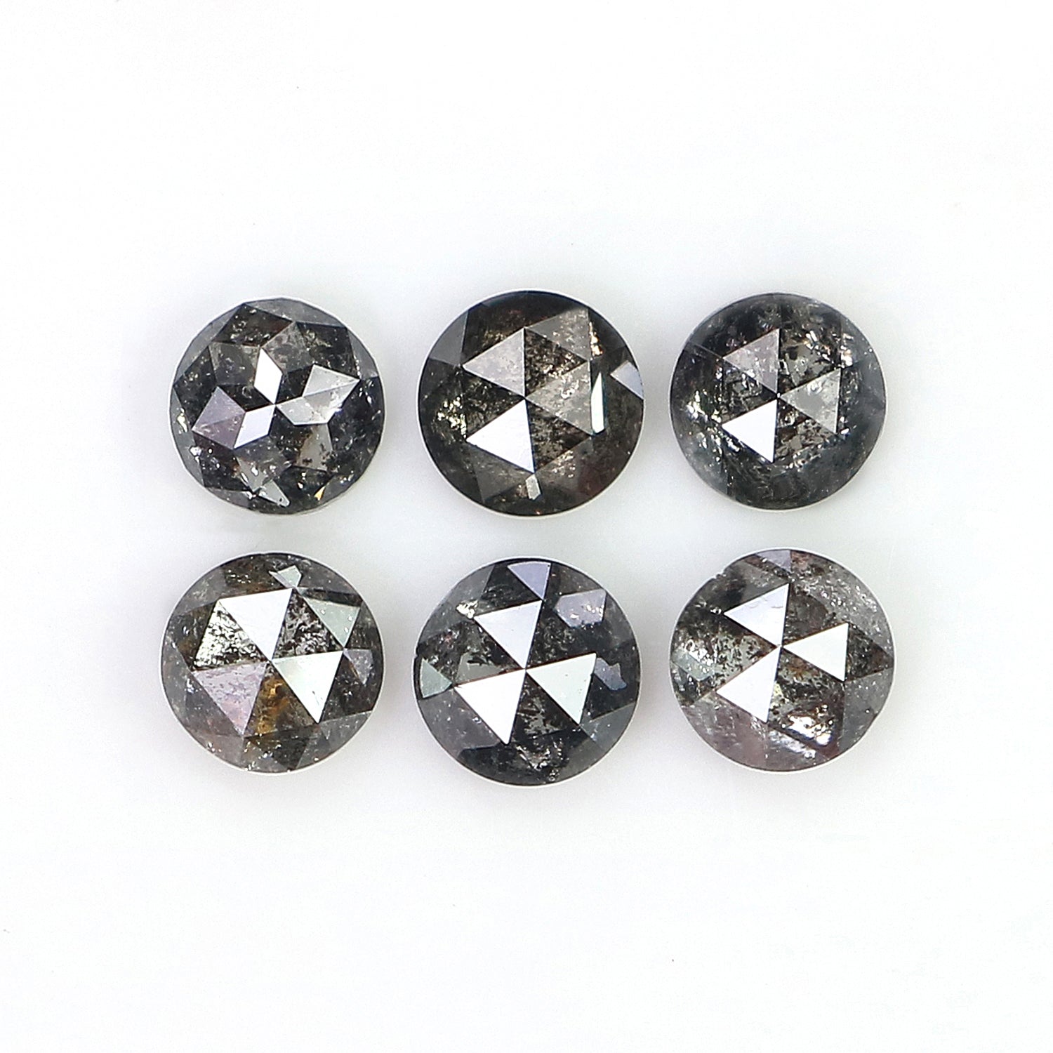 1.16 Ct Natural Loose Round Rose Cut Diamond Salt And Pepper Round Shape Diamond 3.50 MM Natural Black Grey Round Rose Cut Diamond LQ2785