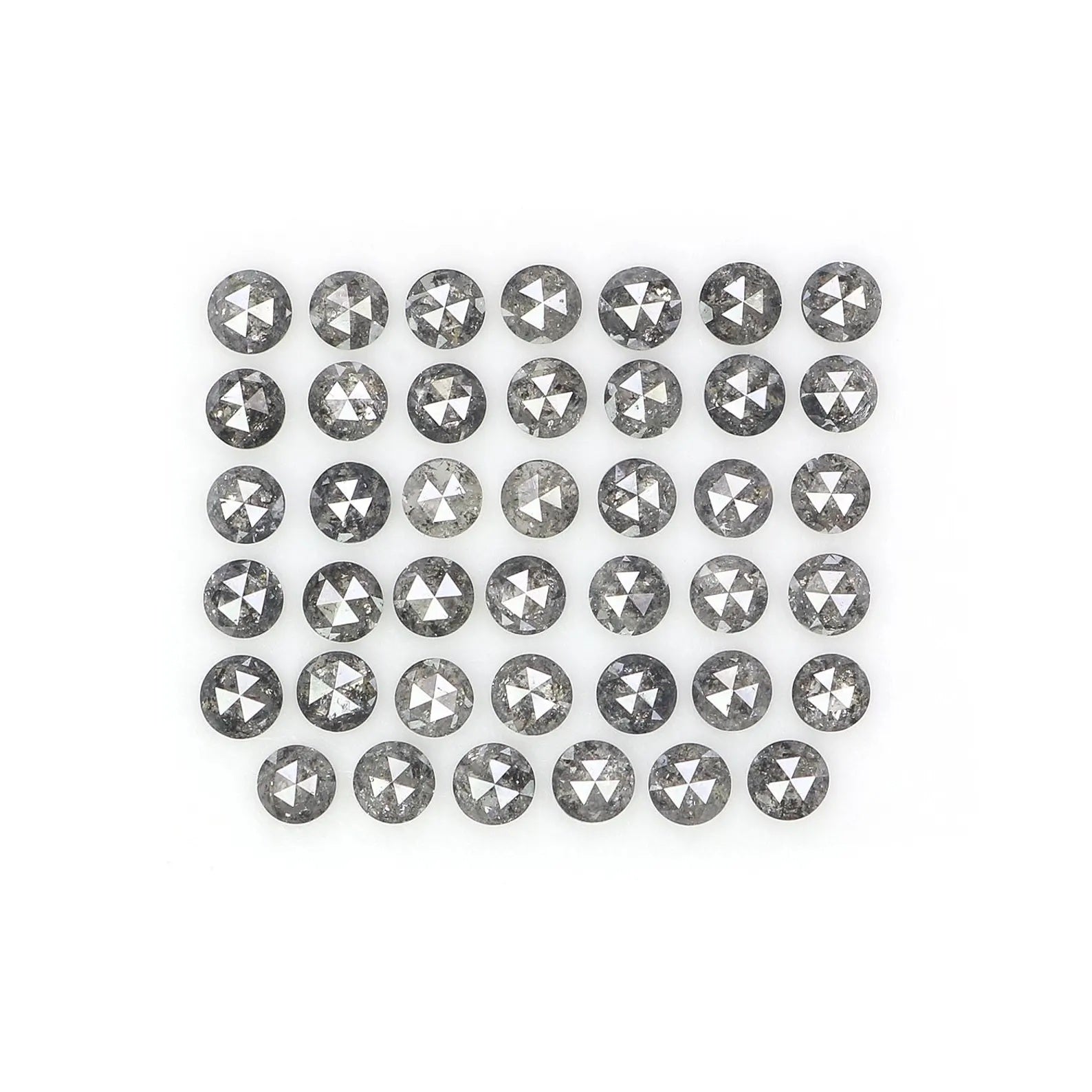 1.43 CT Natural Loose Round Shape Diamond Salt And Pepper Round Diamond 1.90 MM Natural Loose Black Grey Color Round Rose Cut Diamond NQ1560