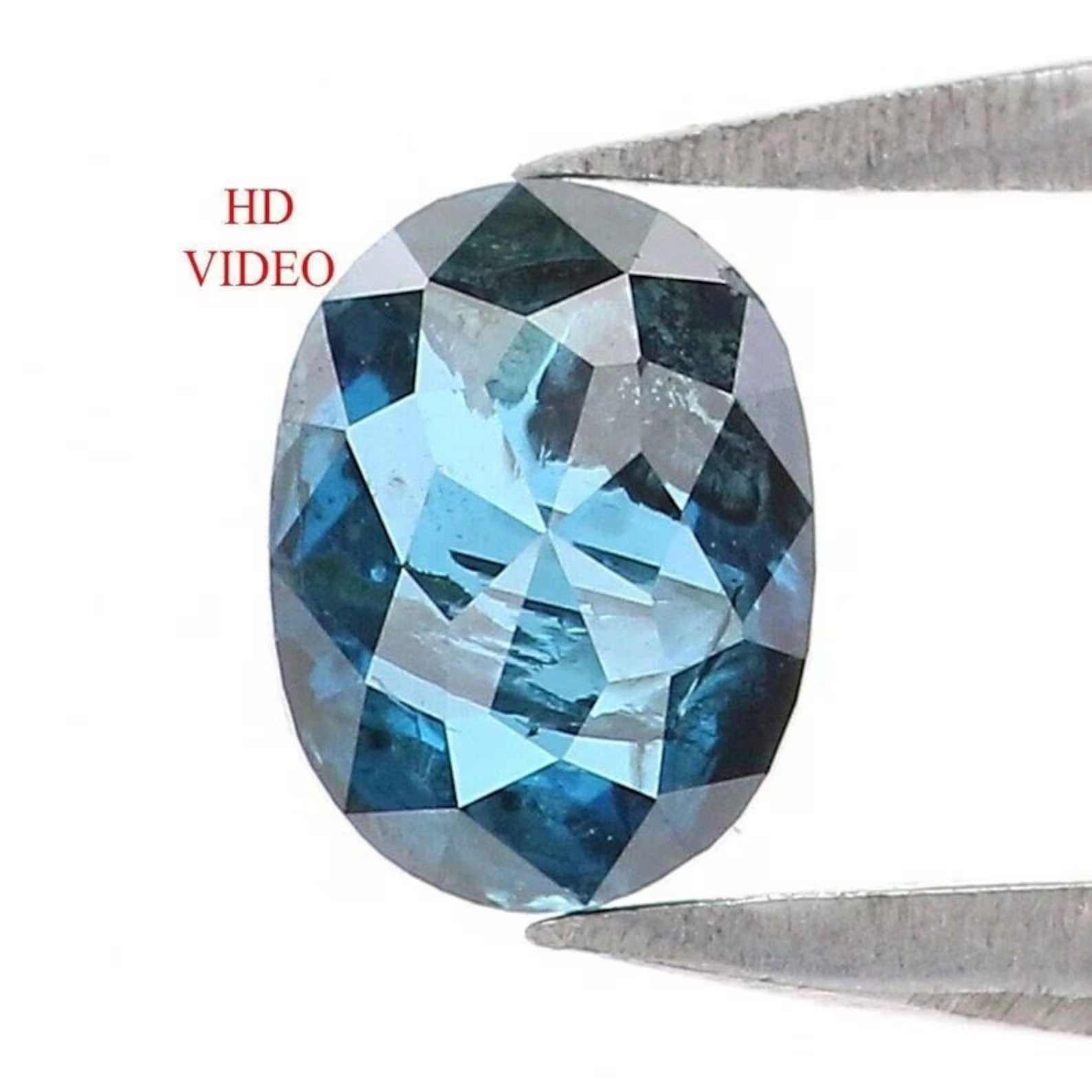 0.40 CT Natural Loose Oval Shape Diamond Blue Color Oval Cut Diamond 5.10 MM Natural Loose Diamond Blue Color Oval Rose Cut Diamond NQ9397