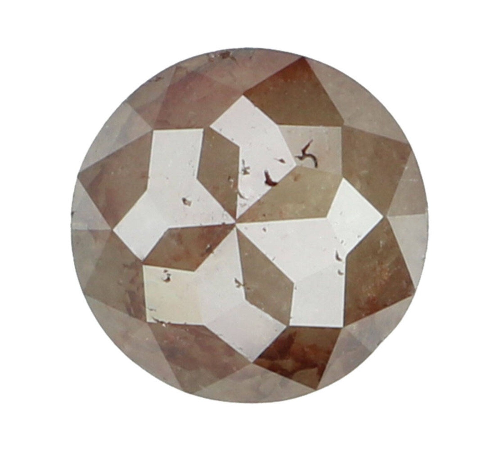 1.15 Ct Natural Loose Round Rose Cut Diamond Brown Color Round Cut Diamond 6.00 MM Natural Loose Diamond Brown Round Rose Cut Diamond N8034