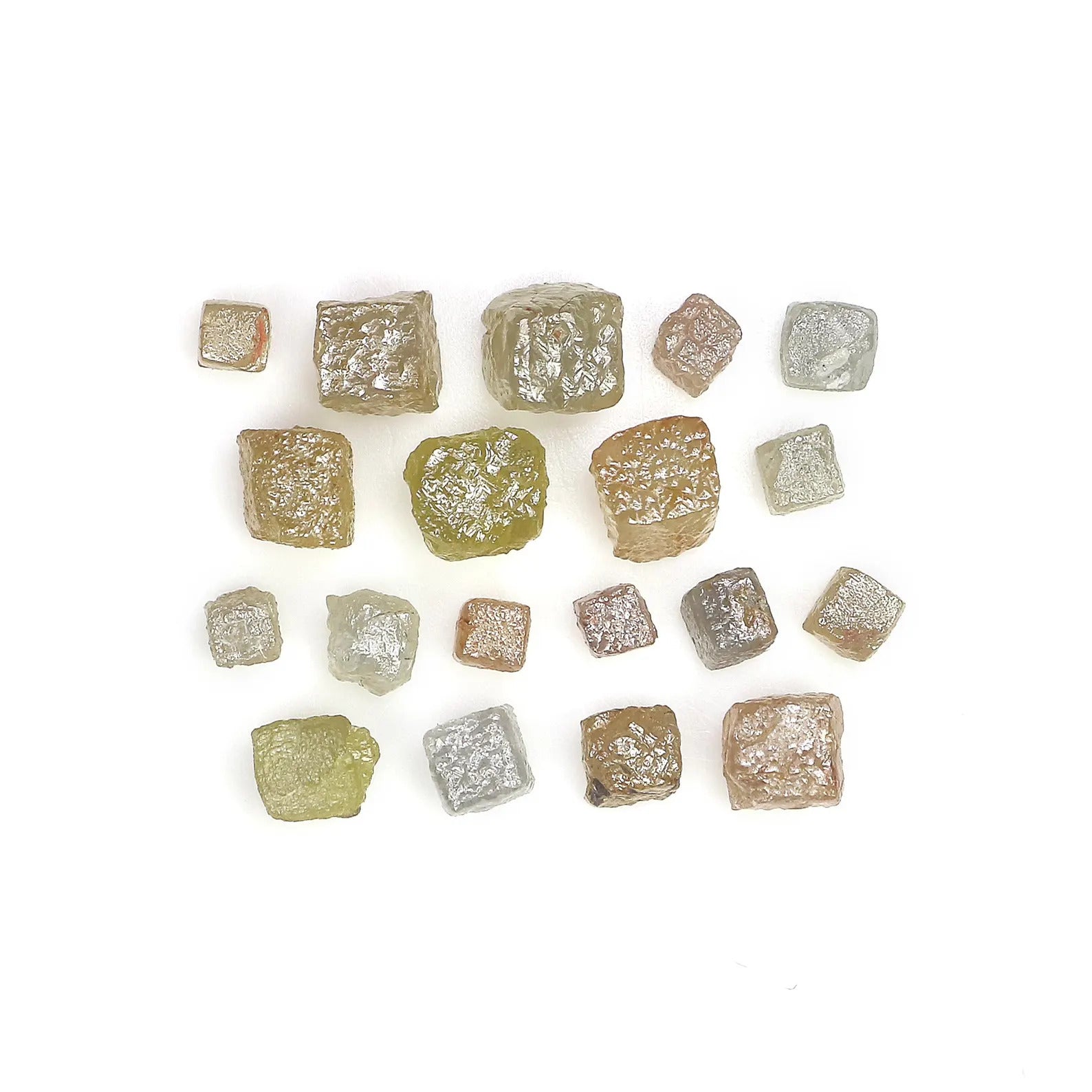Natural Loose Rough Cube Shape Diamond Mix Color Diamond 2.00 to 4.00 MM 10 PCS Scoop Undrilled Uncut Rough Cube Irregular Cut Diamond Q126