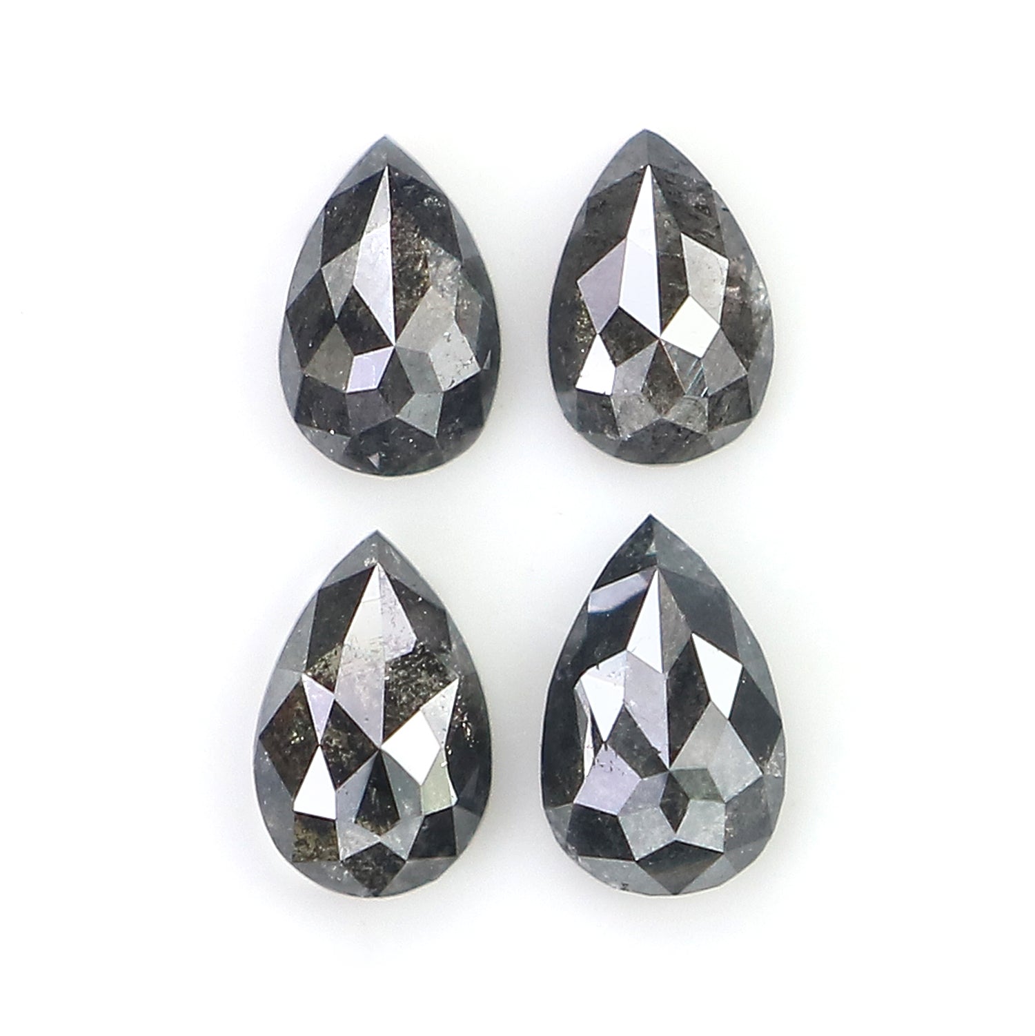 0.56 CT Natural Loose Pear Shape Diamond Salt And Pepper Pear Diamond 4.05 MM Natural Loose Black Grey Color Pear Rose Cut Diamond LQ2897
