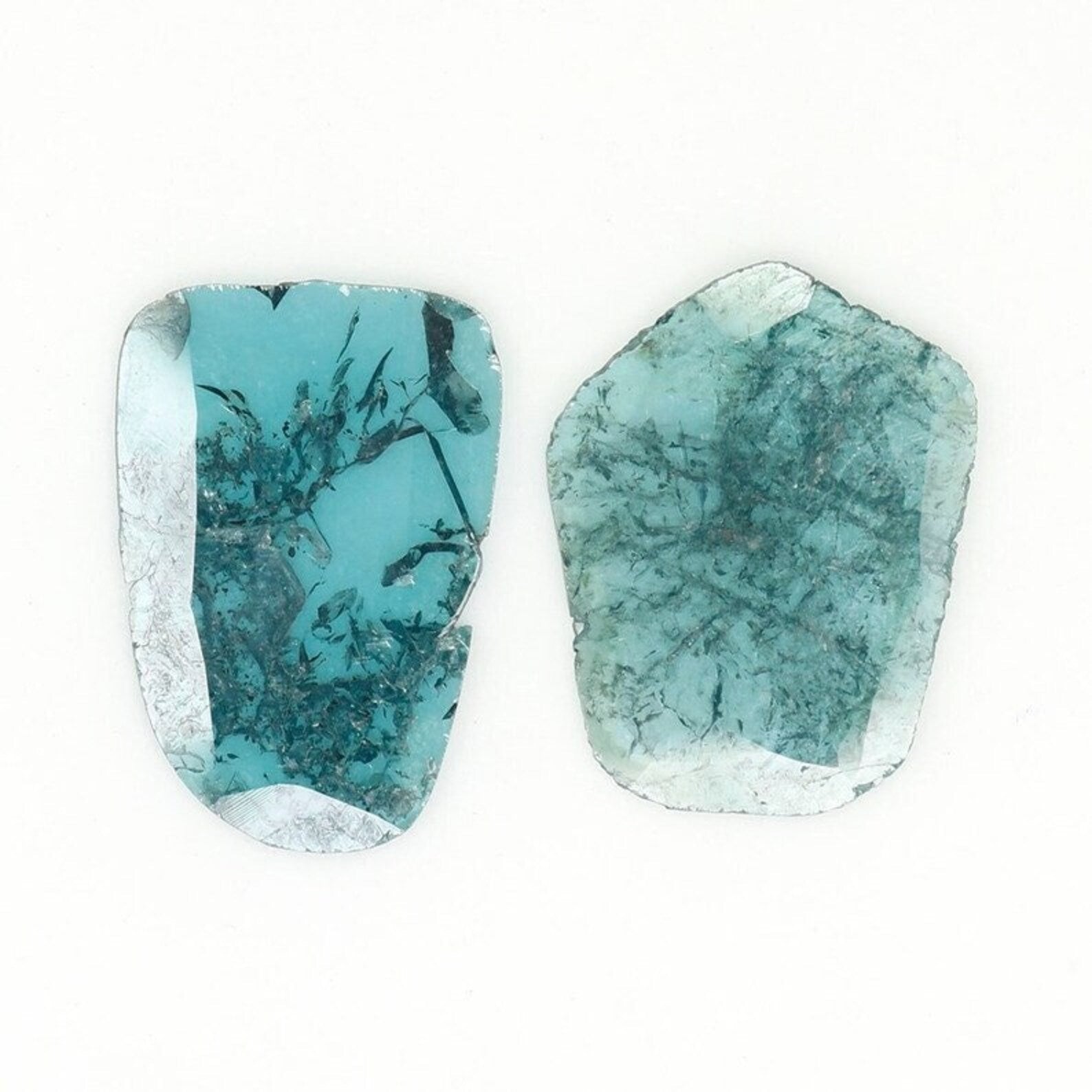 1.60 CT Natural Loose Slice Shape Diamond Blue Color Slice Diamond 12.70 MM Natural Loose Diamond Blue Color Slice Rose Cut Diamond NQ1269