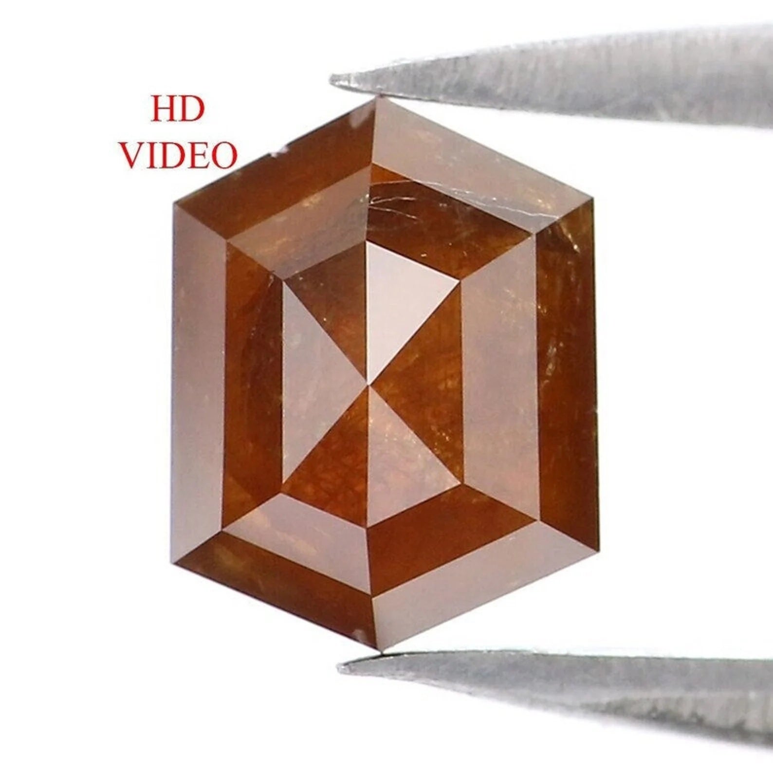 0.87 CT Natural Loose Hexagon Shape Diamond Brown Color Hexagon Cut Diamond 6.70 MM Natural Diamond Hexagon Shape Rose Cut Diamond NQ1847