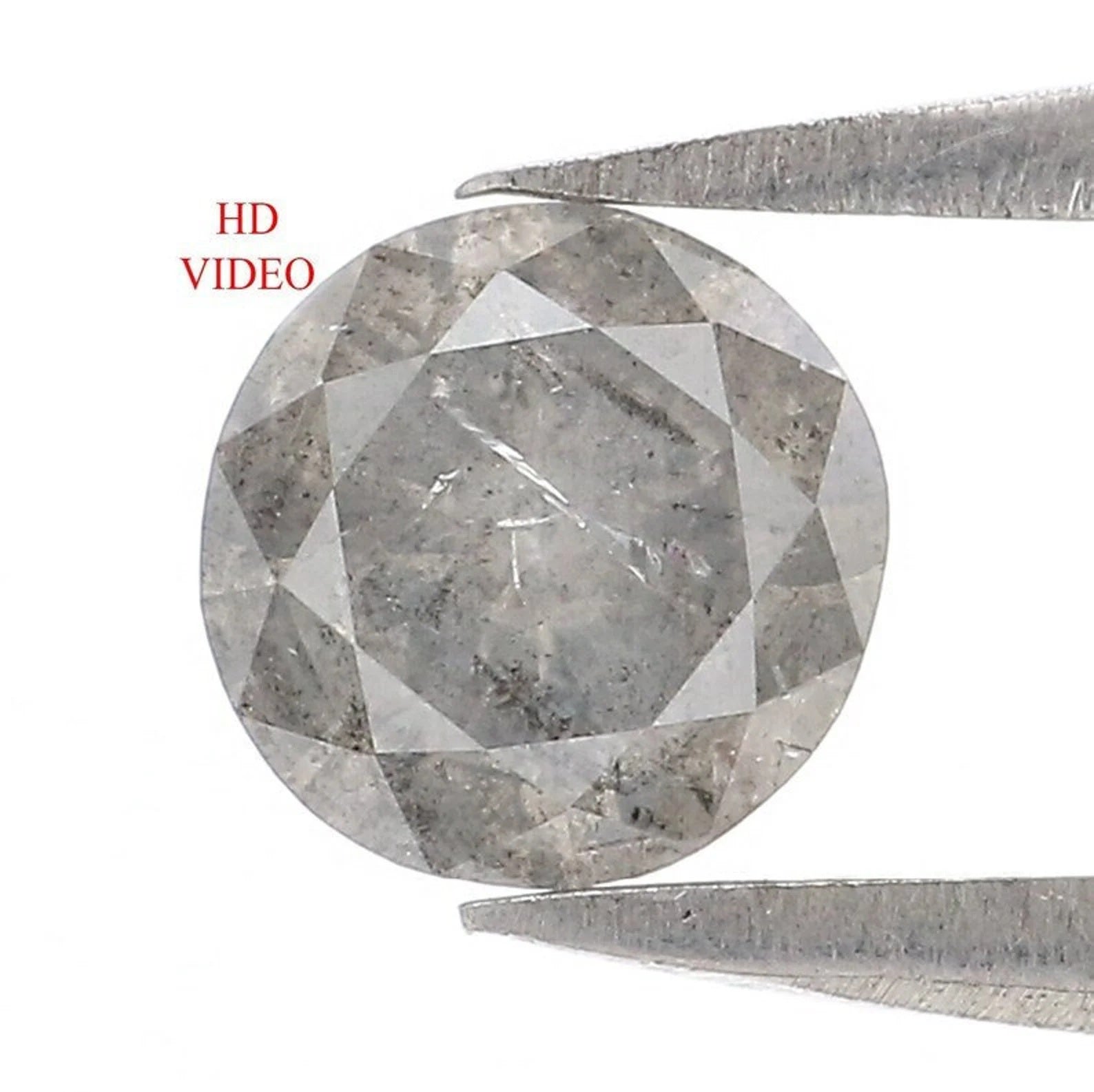 0.52 CT Natural Loose Round Shape Diamond Salt And Pepper Round Diamond 5.30 MM Natural Black Grey Color Round Brilliant Cut Diamond NQ1134