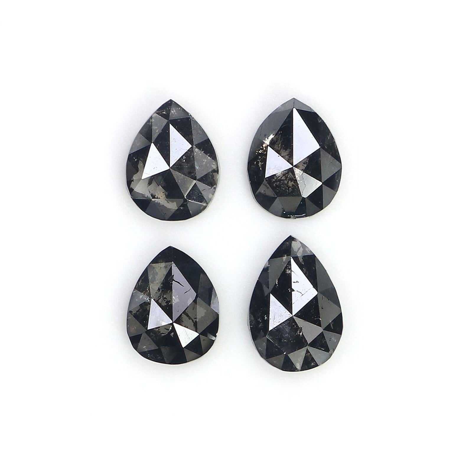 1.11 CT Natural Loose Pear Shape Diamond Black Color Pear Cut Diamond 4.80 MM Natural Loose Diamond Black Color Pear Rose Cut Diamond QN1673