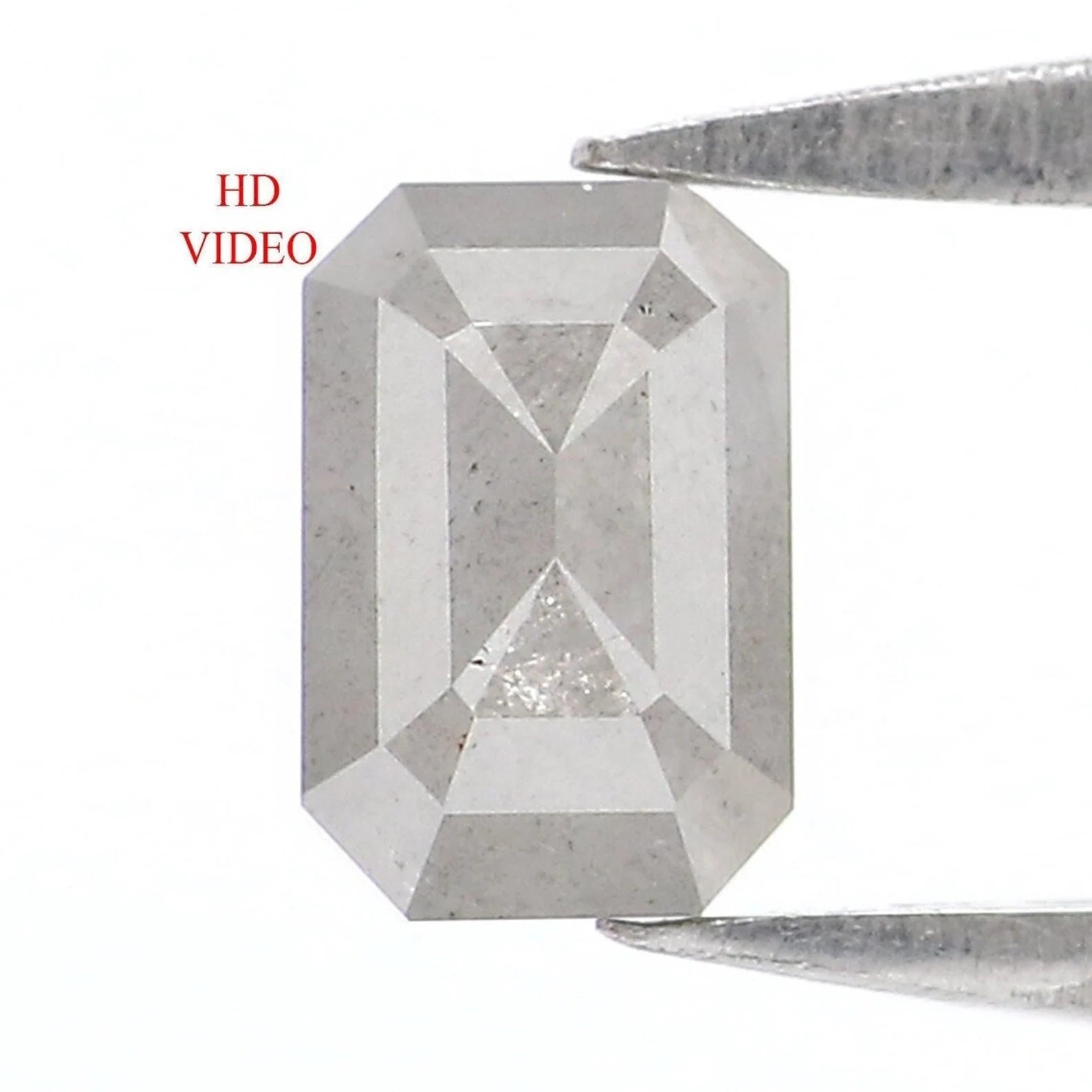 0.53 CT Natural Loose Emerald Shape Diamond Salt And Pepper Emerald Cut Diamond 5.30 MM Natural Grey Color Emerald Rose Cut Diamond NQ8866