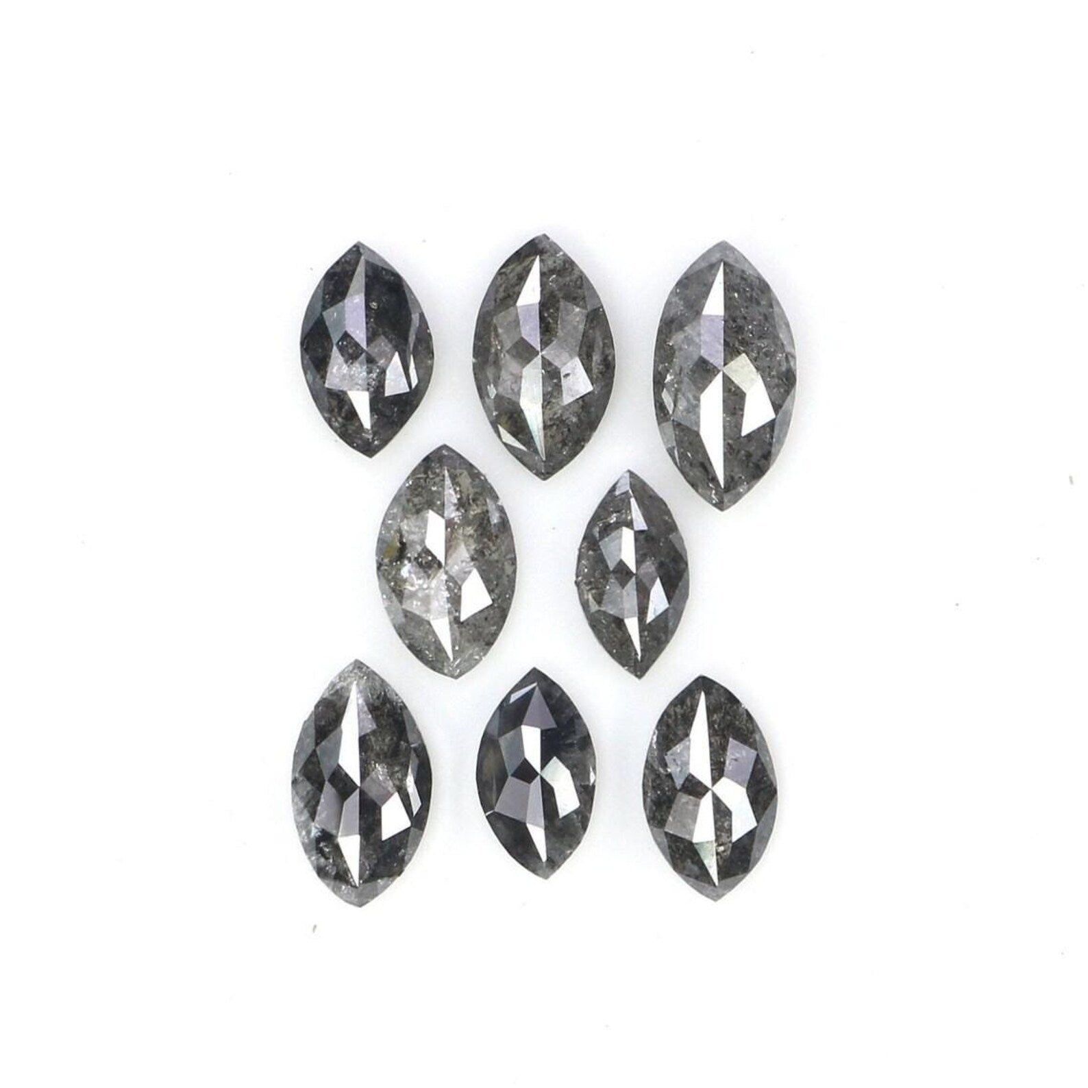 0.71 CT Natural Loose Marquise Shape Diamond Salt And Pepper Marquise Diamond 4.80 MM Natural Black Grey Marquise Rose Cut Diamond NQ2272