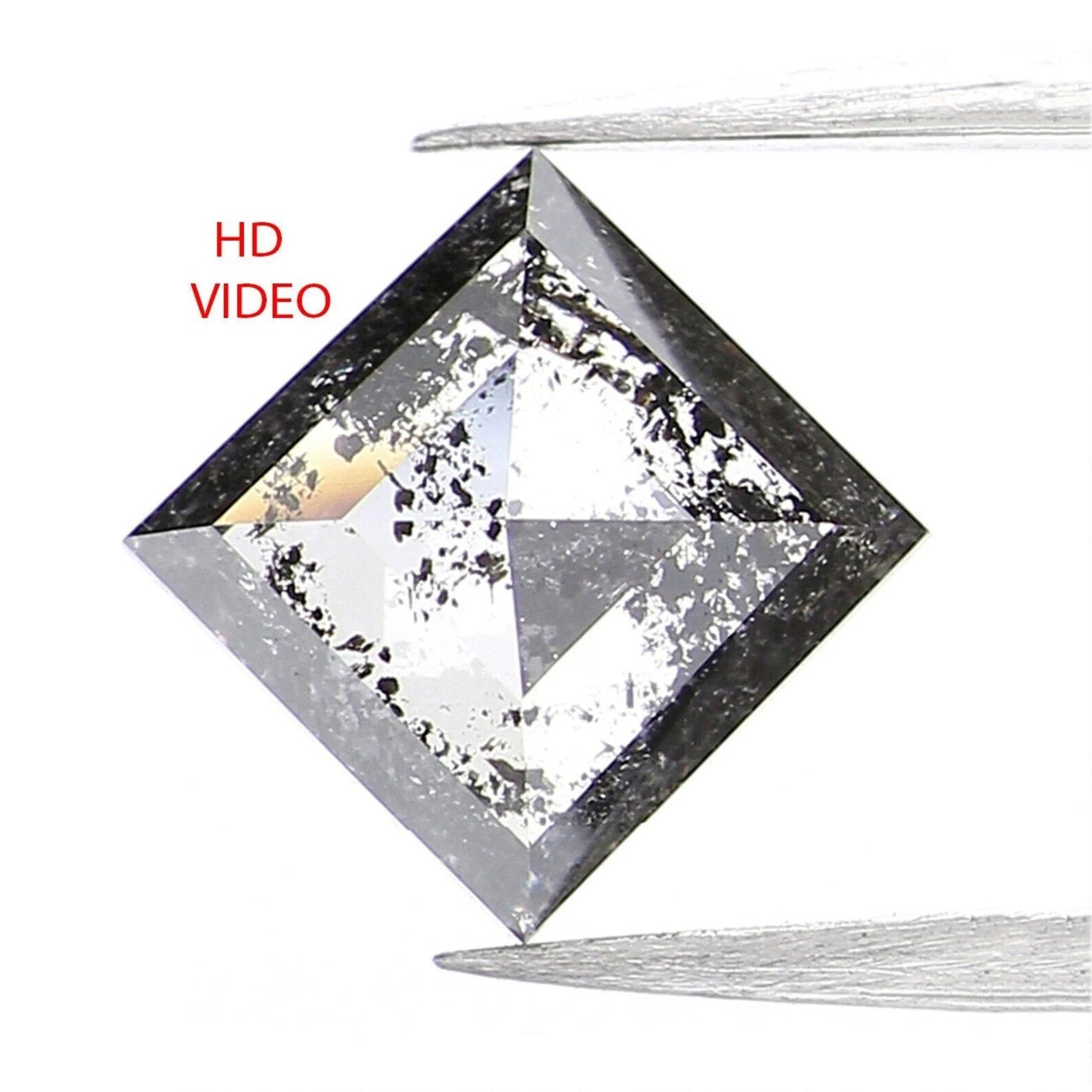 0.70 CT Natural Loose Kite Shape Diamond Salt And Pepper Kite Diamond 7.10 MM Natural Loose Black Grey Color Kite Rose Cut Diamond QN930