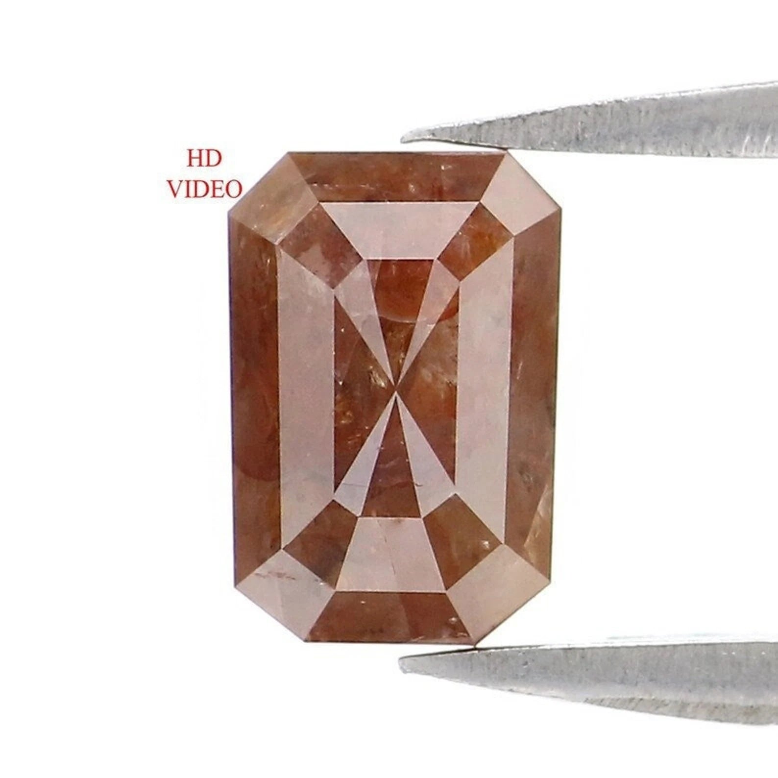 1.08 CT Natural Loose Emerald Shape Diamond Brown Color Emerald Diamond 6.85 MM Natural Diamond Brown Color Emerald Rose Cut Diamond NQ479