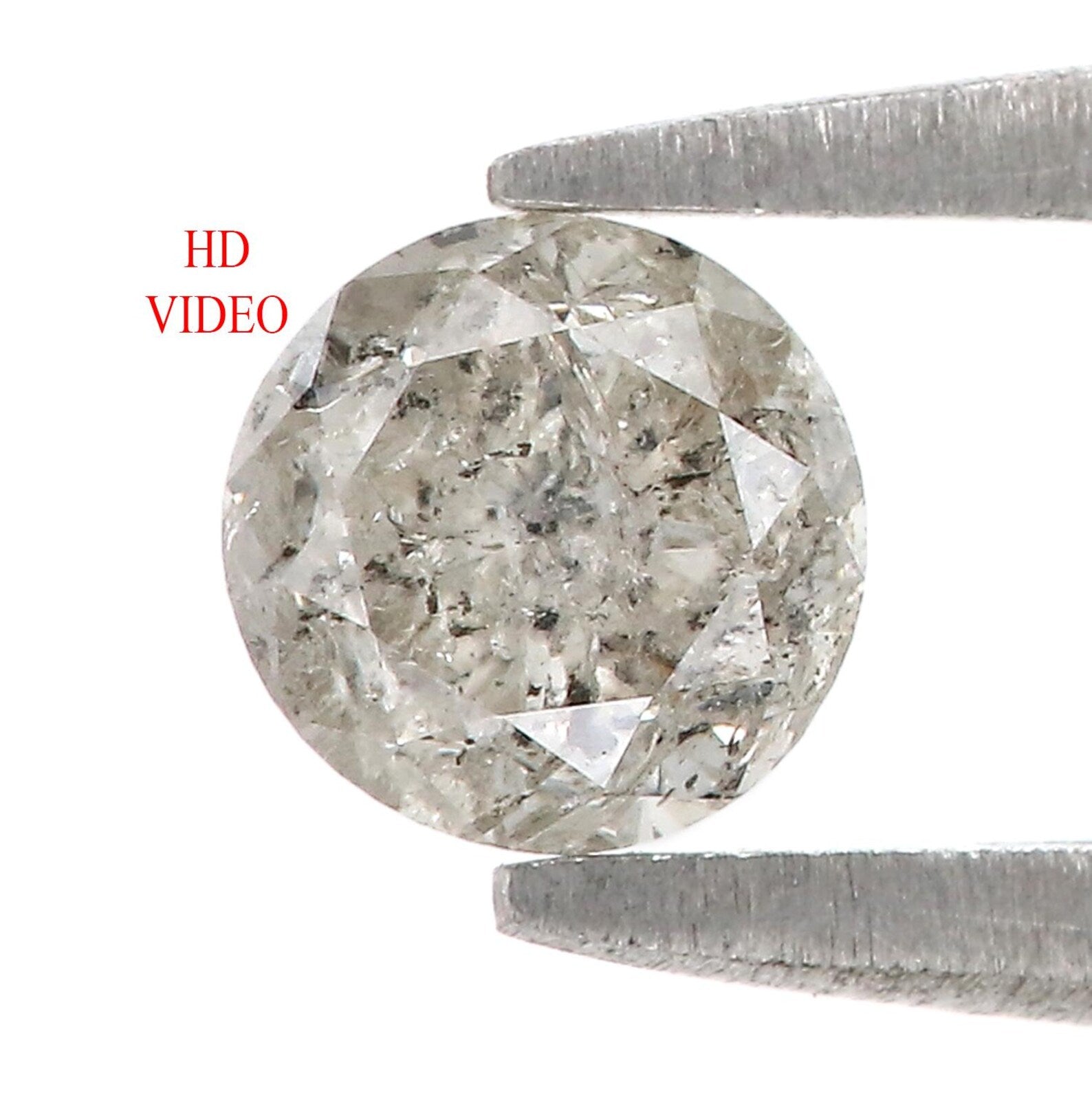 0.52 CT Natural Loose Round Shape Diamond Salt And Pepper Round Diamond 4.80 MM Natural Diamond Grey Color Round Brilliant Cut Diamond NQ805