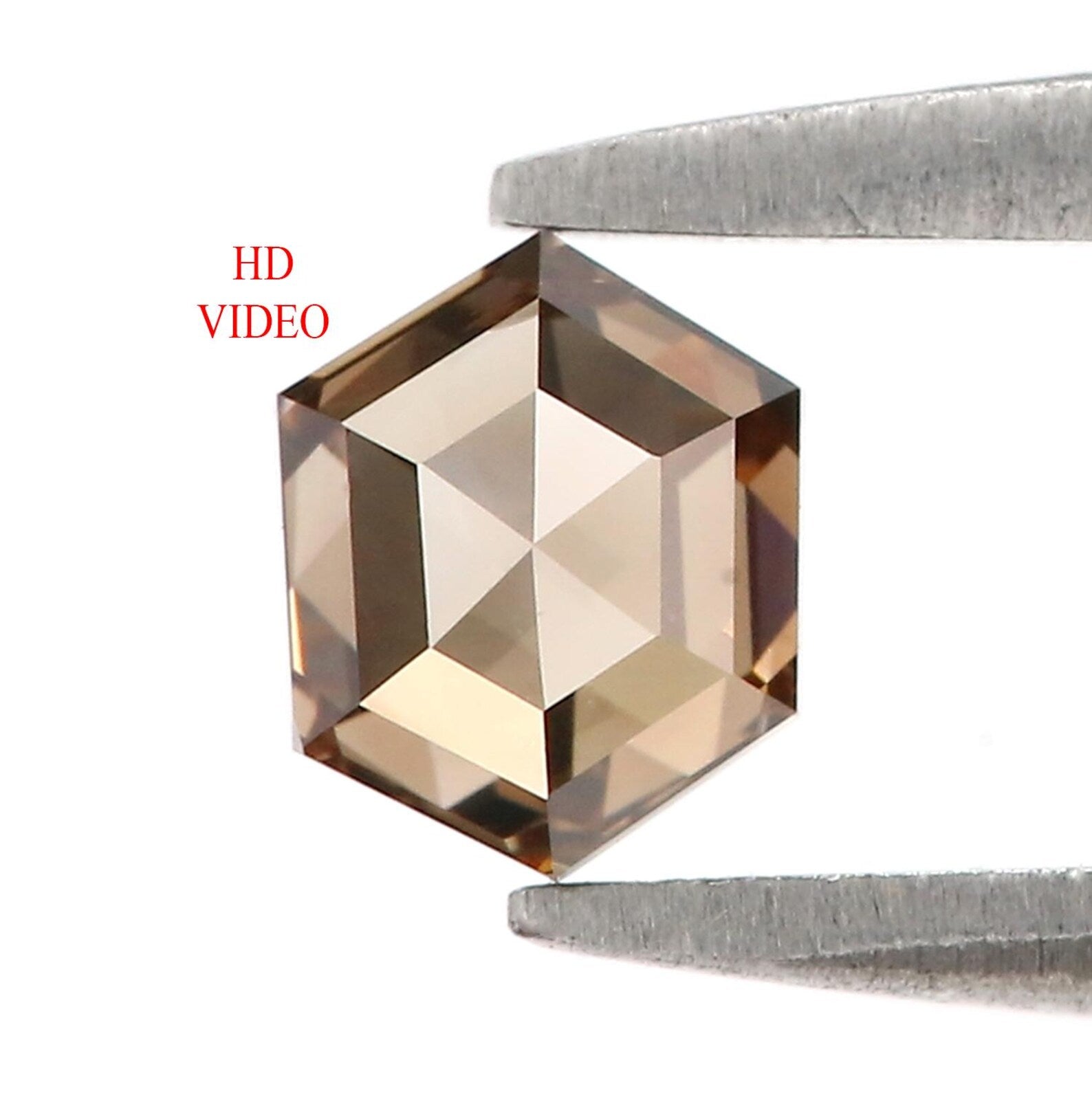0.51 CT Natural Loose Hexagon Shape Diamond Brown Color Hexagon Diamond 5.25 MM Natural Loose Diamond Brown Hexagon Rose Cut Diamond NQ1246
