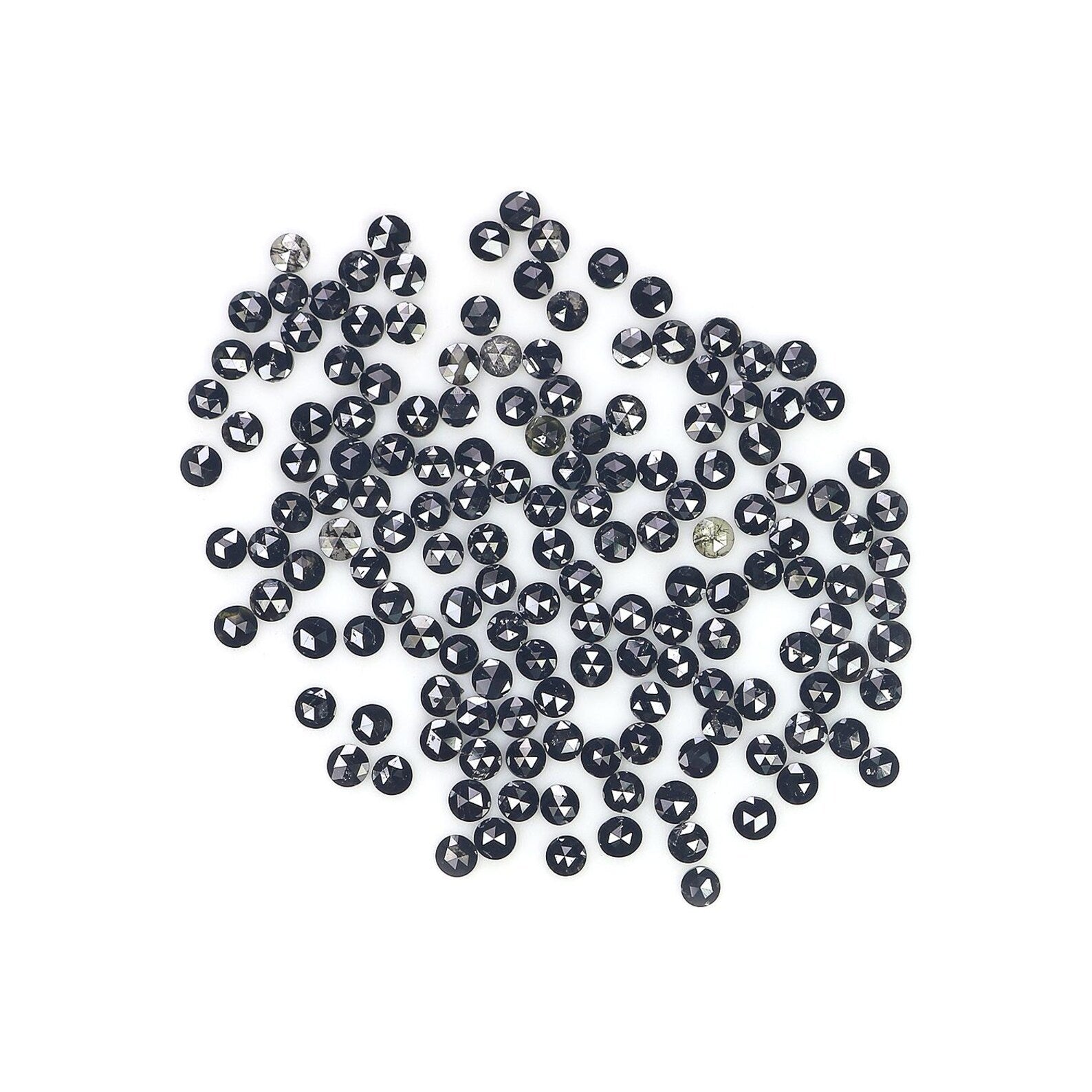 2.94 CT Natural Loose Round Shape Diamond Black Color Round Diamond 1.65 MM Natural Loose Diamond Black Color Round Rose Cut Diamond NQ1829