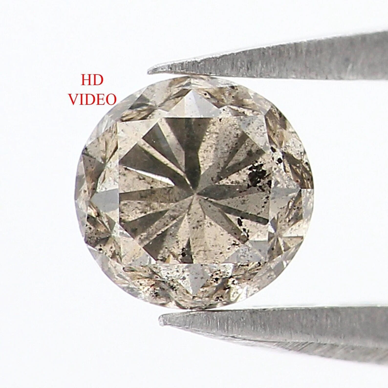 0.54 CT Natural Loose Round Cut Diamond Light Brown Color Round Cut Diamond 4.85 MM Natural Loose Diamond Round Brilliant Cut Diamond NQ268
