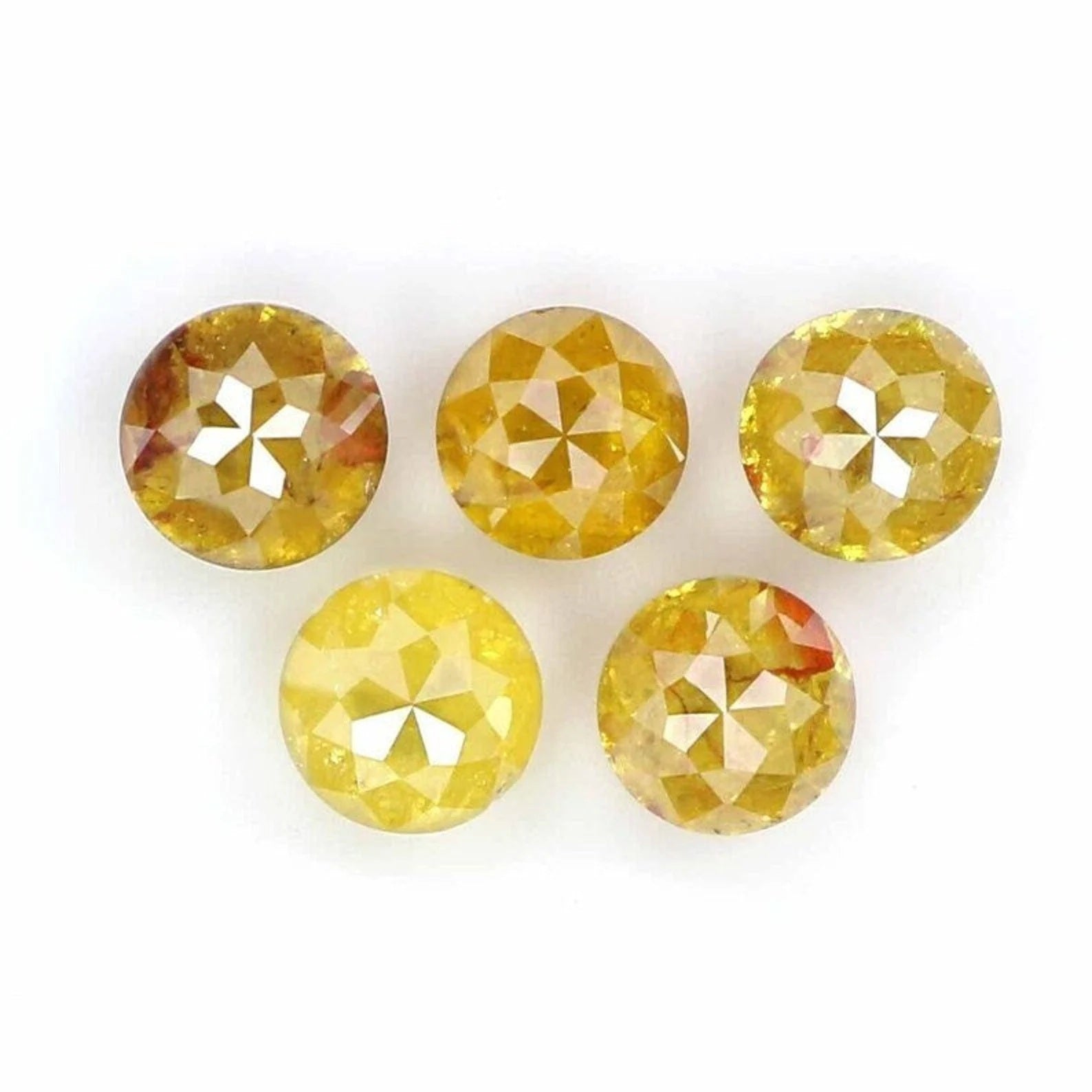 1.47 CT Natural Loose Round Shape Diamond Yellow Color Round Cut Diamond 3.50 MM Natural Diamond Yellow Color Round Rose Cut Diamond NQ655