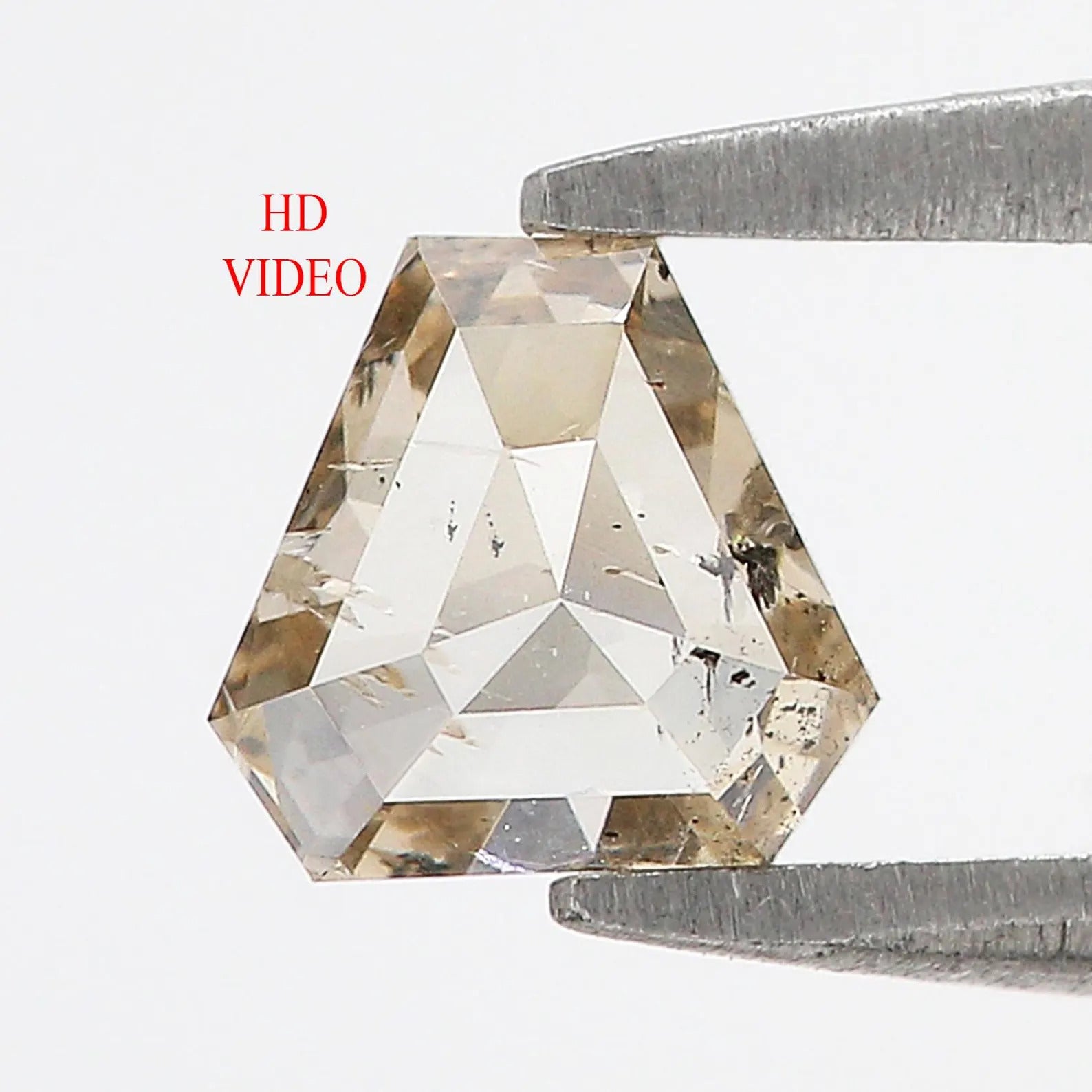 0.65 Ct Natural Loose Triangle Shape Diamond Brown Color Triangle Cut Diamond 5.45 MM Natural Loose Brown Triangle Rose Cut Diamond NQ326