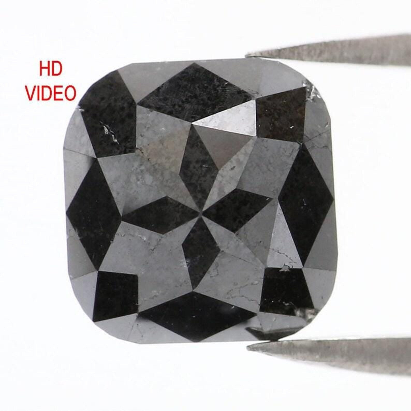 2.75 CT Natural Loose Cushion Shape Diamond Black Color Cushion Diamond 9.10 MM Natural Loose Black Color Cushion Rose Cut Diamond NQ9596