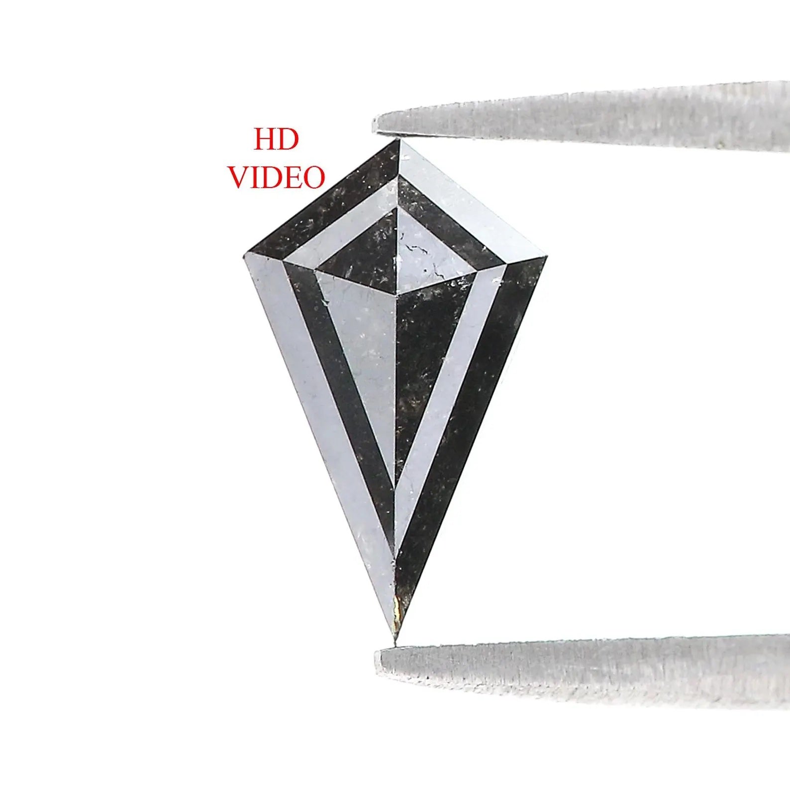 0.92 CT Natural Loose Kite Shape Diamond Salt And Pepper Kite Diamond 9.85 MM Natural Black Gray Color Diamond Kite Rose Cut Diamond N2592
