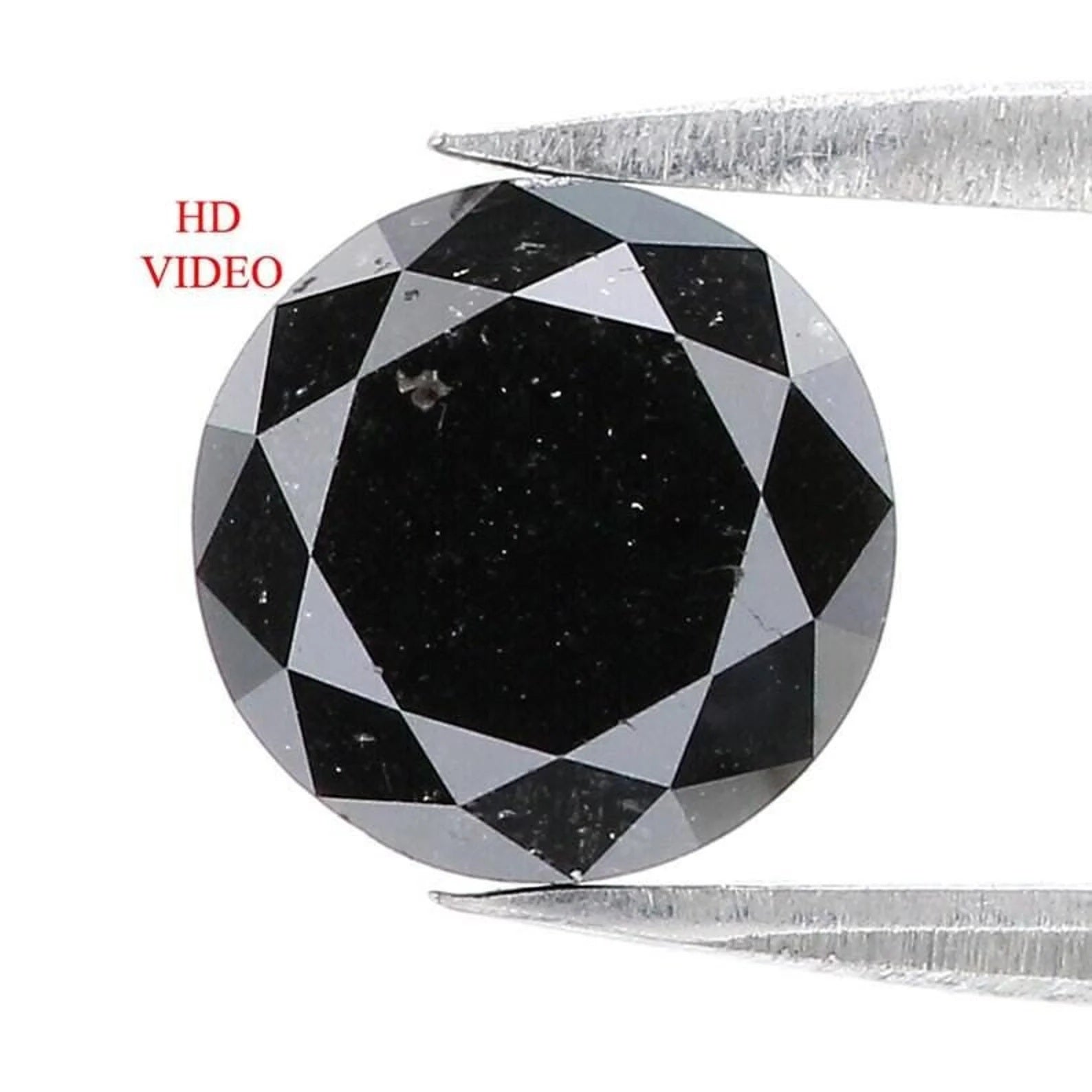 2.14 CT Natural Loose Round Shape Diamond Black Color Round Diamond 7.80 MM Natural Loose Black Color Round Brilliant Cut Diamond NQB1689
