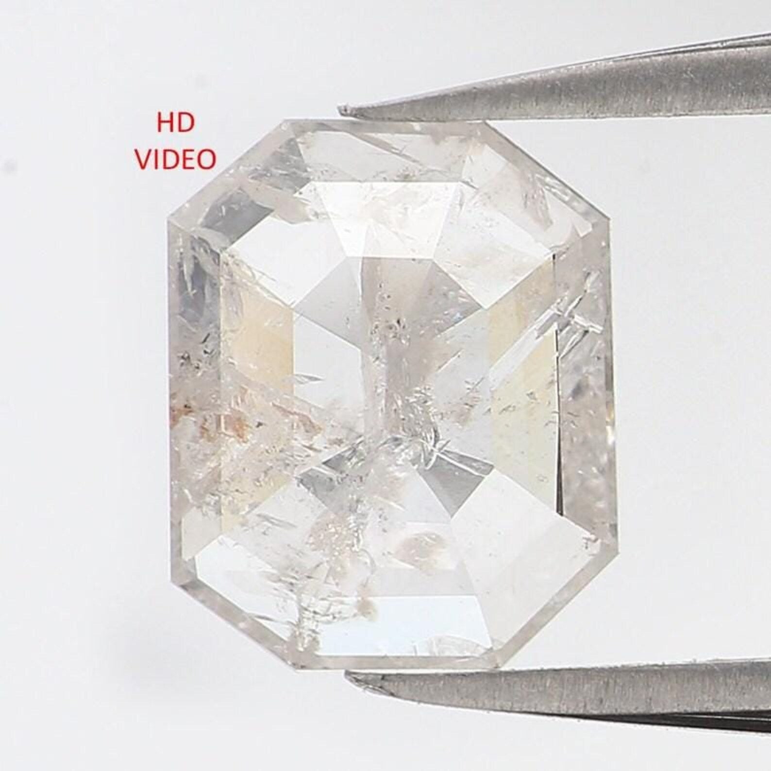 0.67 Ct Natural Loose Emerald Shape Diamond Grey Color Emerald Cut Diamond 6.60 MM Natural Loose Grey Color Emerald Rose Cut Diamond NQ1500