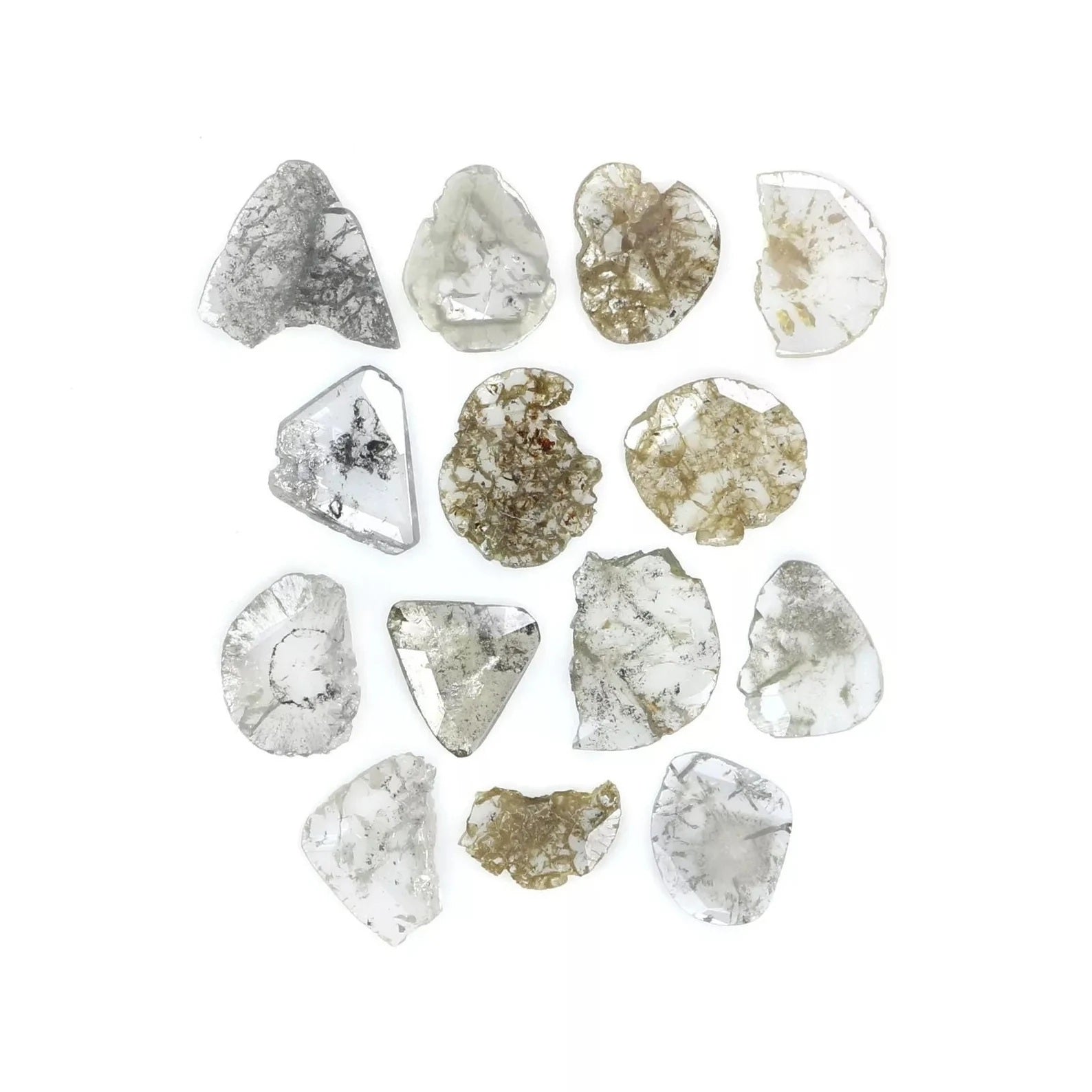 2.08 CT Natural Loose Slice Shape Diamond Salt And Pepper Slice Diamond 5.00 MM Natural Diamond Black Grey Color Slice Cut Diamond NQ1738